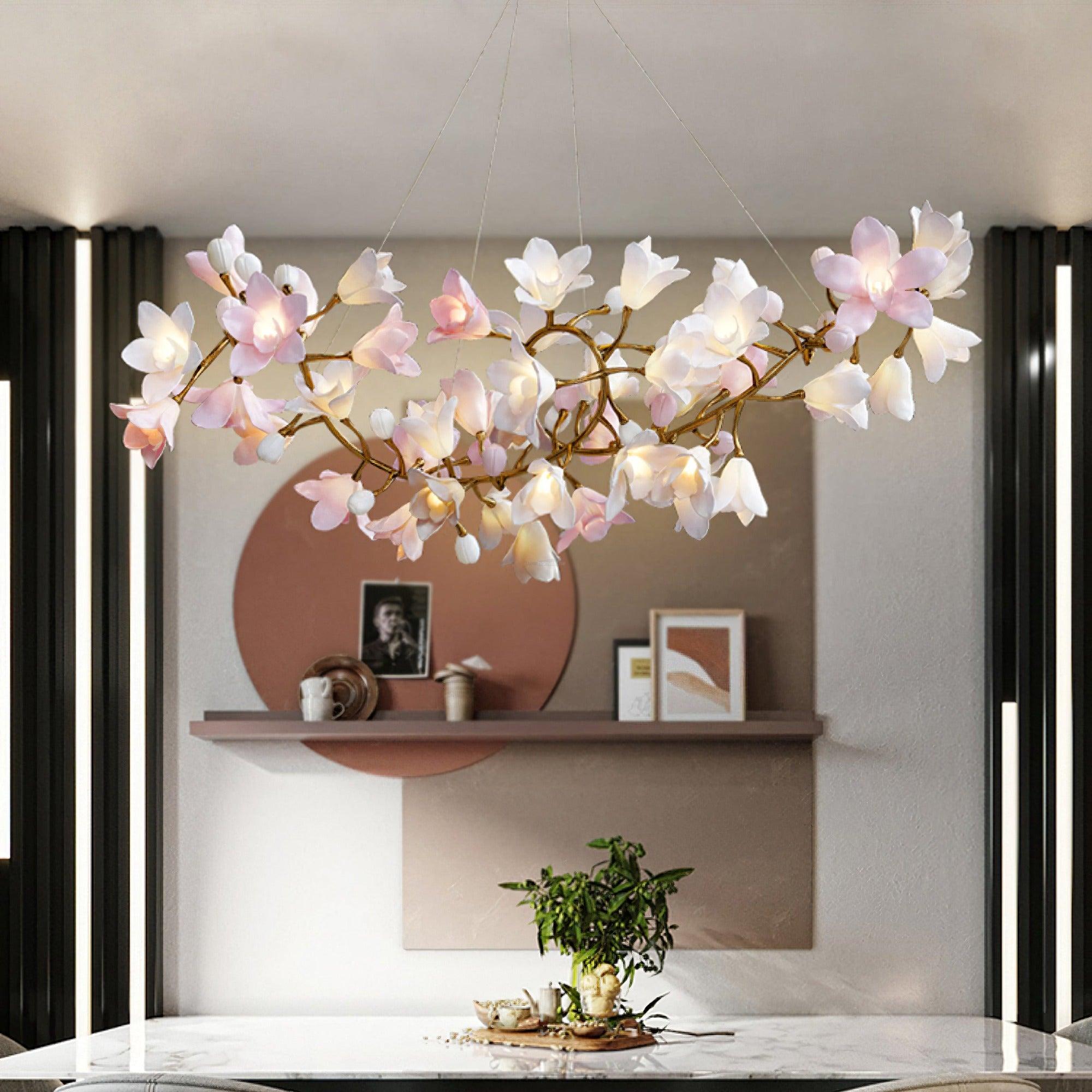 Circular Flower Blossom Chandelier - Karen-1-Luxehomezone