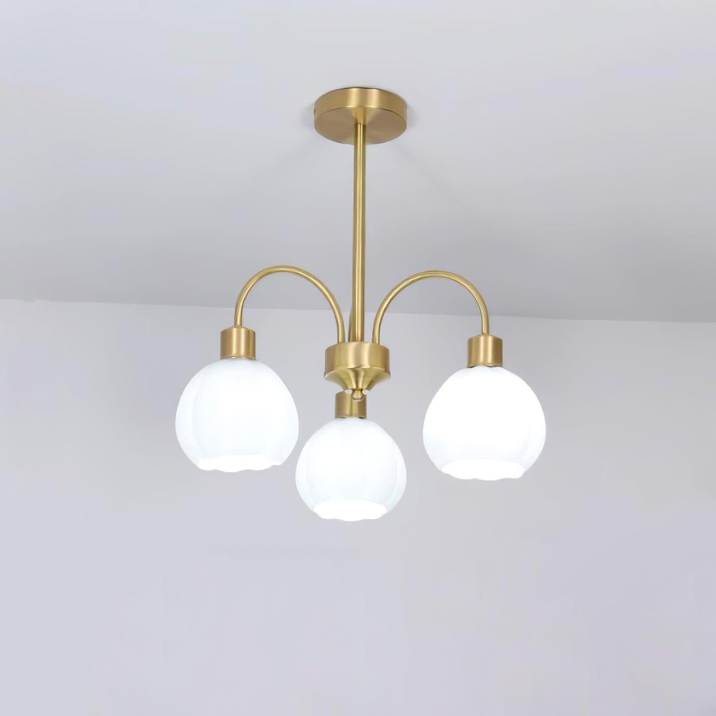 Golden Pumpkin Glass Chandelier with 3/5/6/8 heads - Bend-1-Luxehomezone
