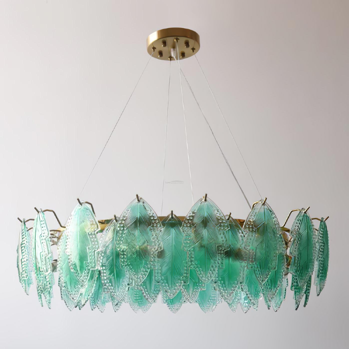 Maple Leaf Type Glass Chandelier - Cylinder-1-Luxehomezone