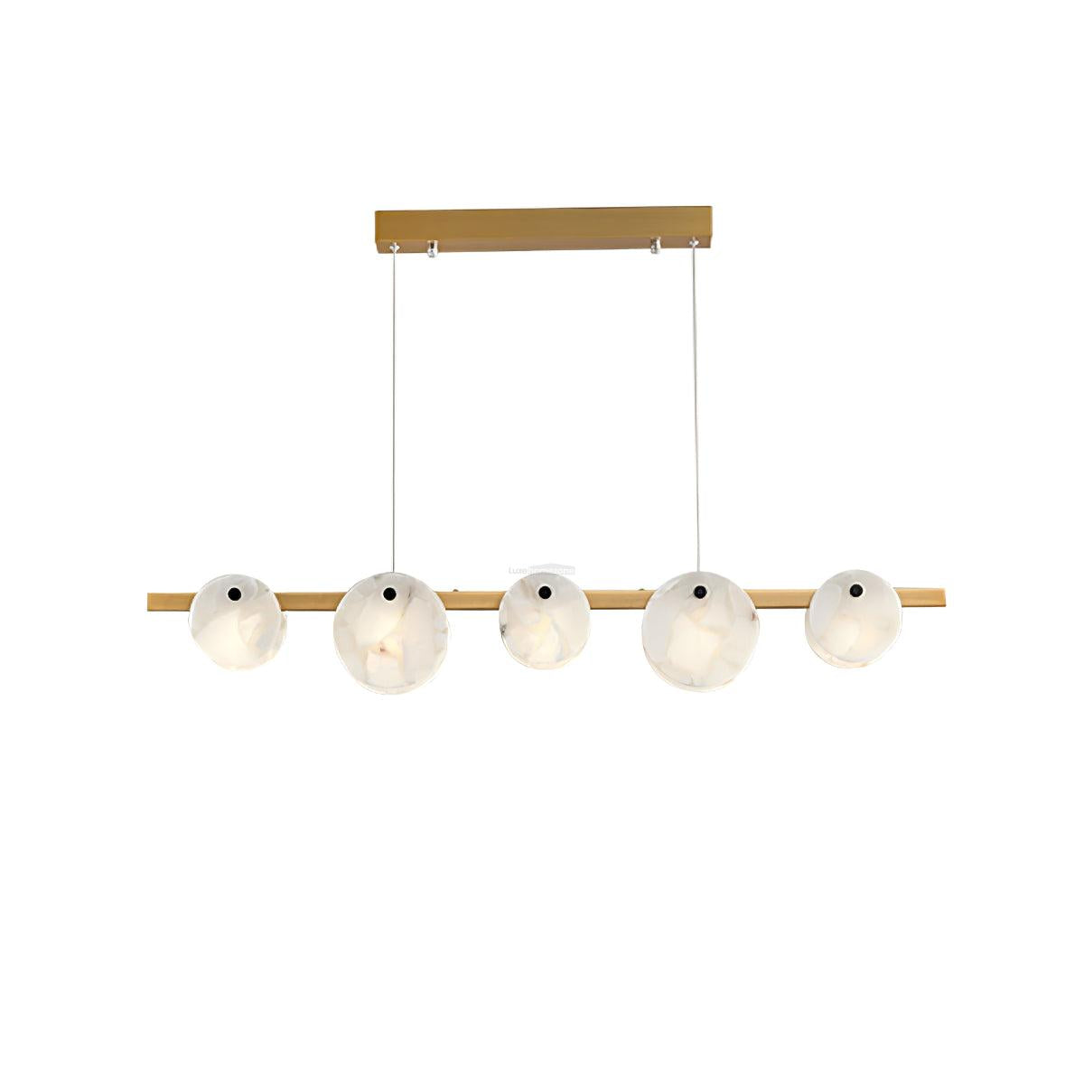 Trinidad Linear Dining Room  Alabaster Chandelier - Alabaster, Alabaster Chandelier-1-Luxehomezone