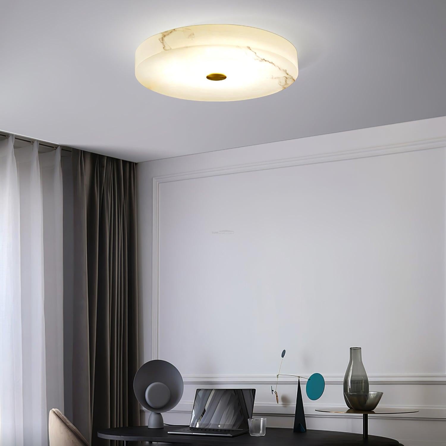 Sophie Alabaster Ceiling Light - Alabaster, Flush Mounts-1-Luxehomezone