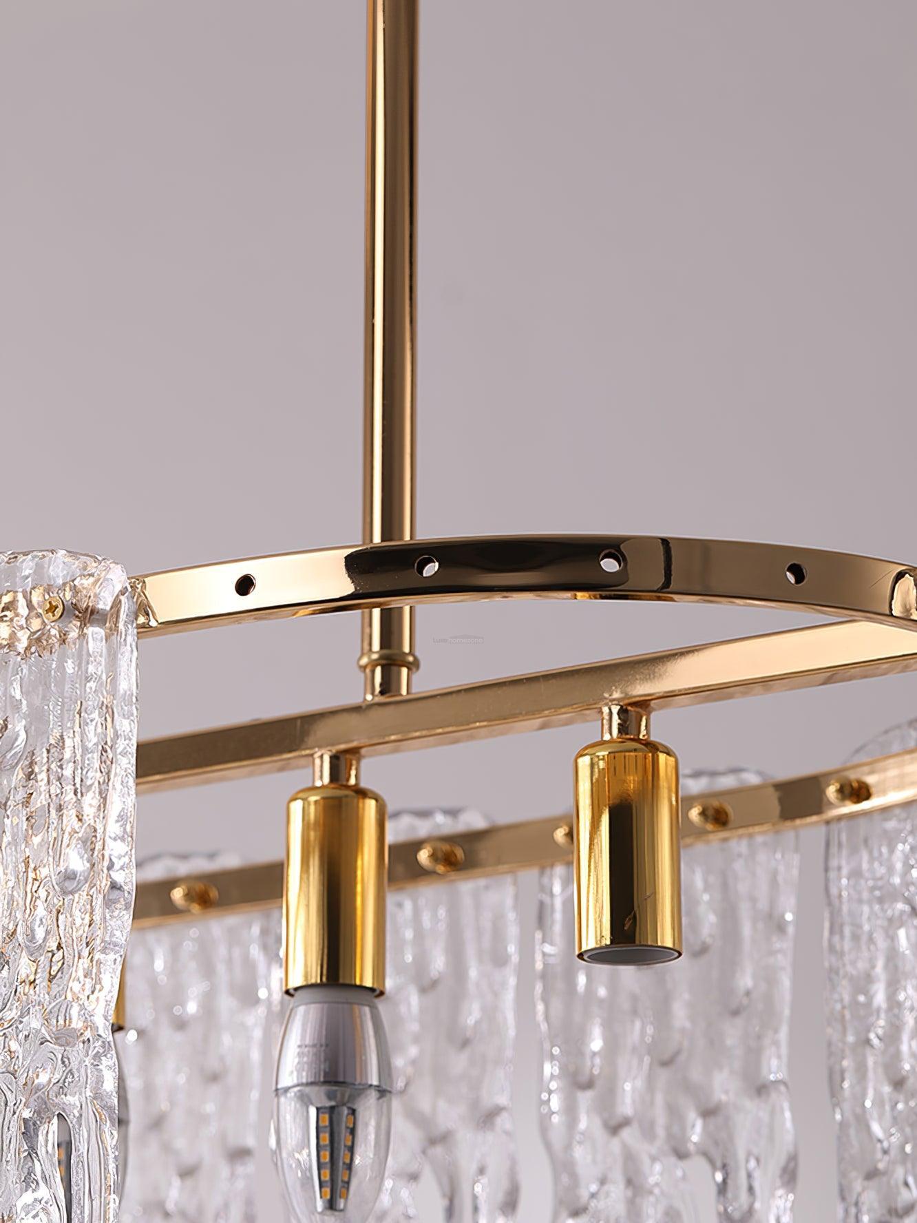 Rectangular Icicle Glass Chandelier L 34.2″ - Crystals-1-Luxehomezone