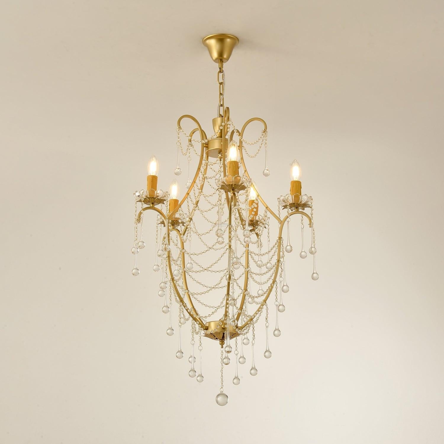 Crystal Birdcage Candle Chandelier Φ 21.7″ Candle - Candle-1-Luxehomezone