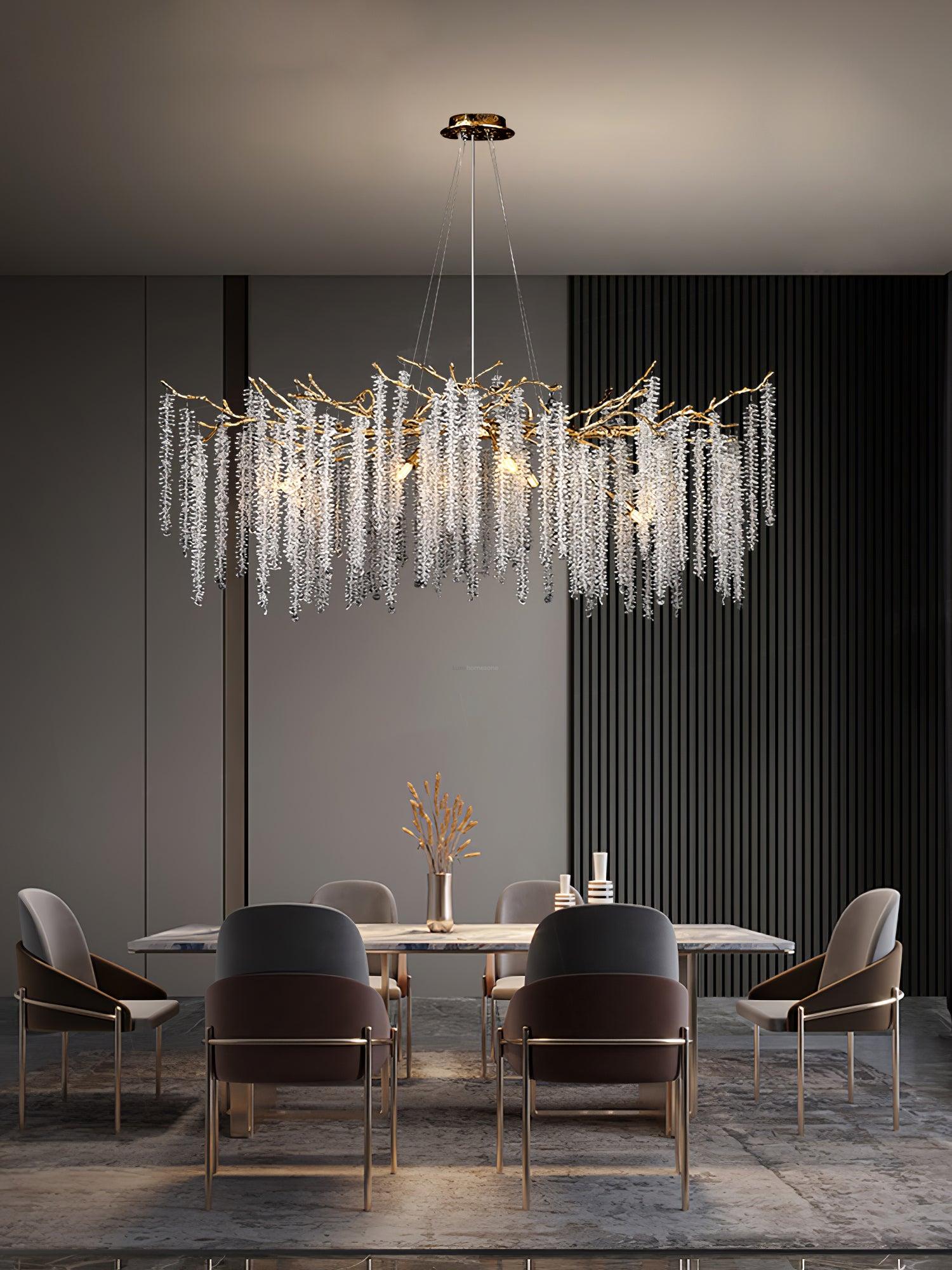 Wisteria Flower Style Crystal Chandelier For Living Room - Luxehomezone