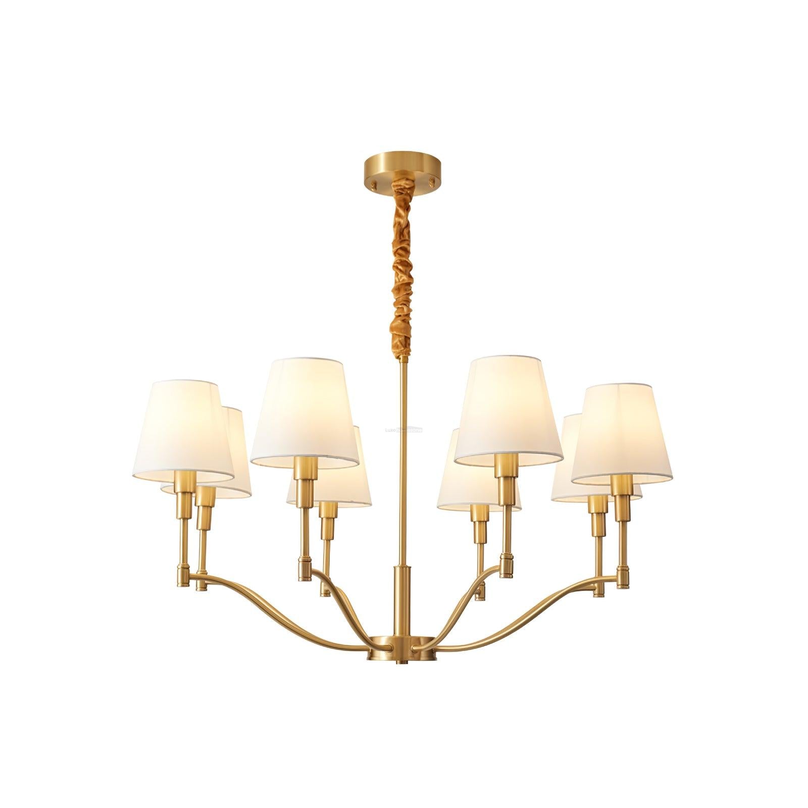 Meridian Mid Century Brass Chandelier with 3/5/8 heads - Variety-1-Luxehomezone