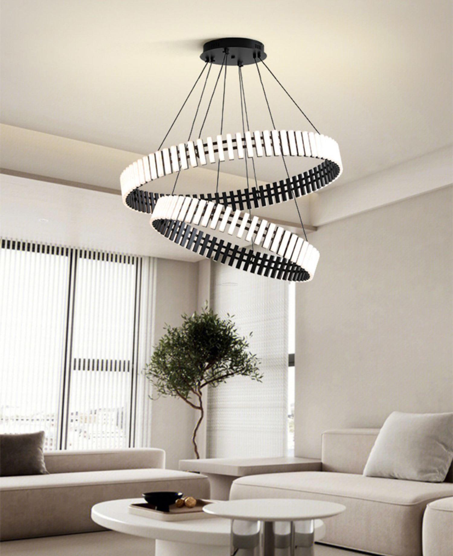 Hanging LED Chandelier ∅ 15.7″ - ring-1-Luxehomezone