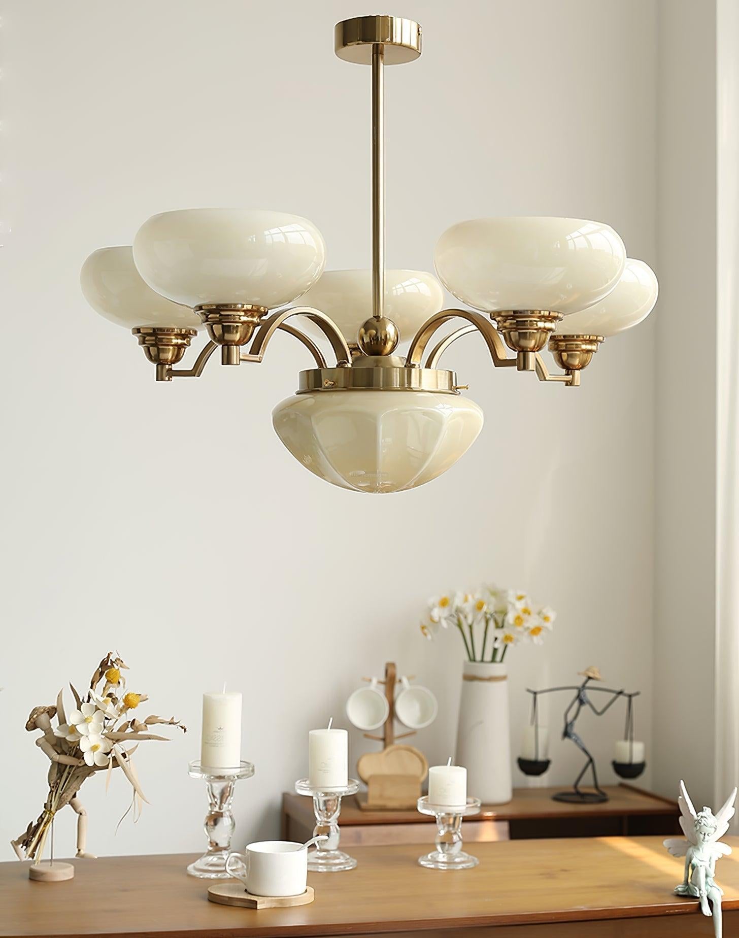 Warre Chandelier ∅ 26.5″ - Bend, Marshmallow Chandelier-1-Luxehomezone
