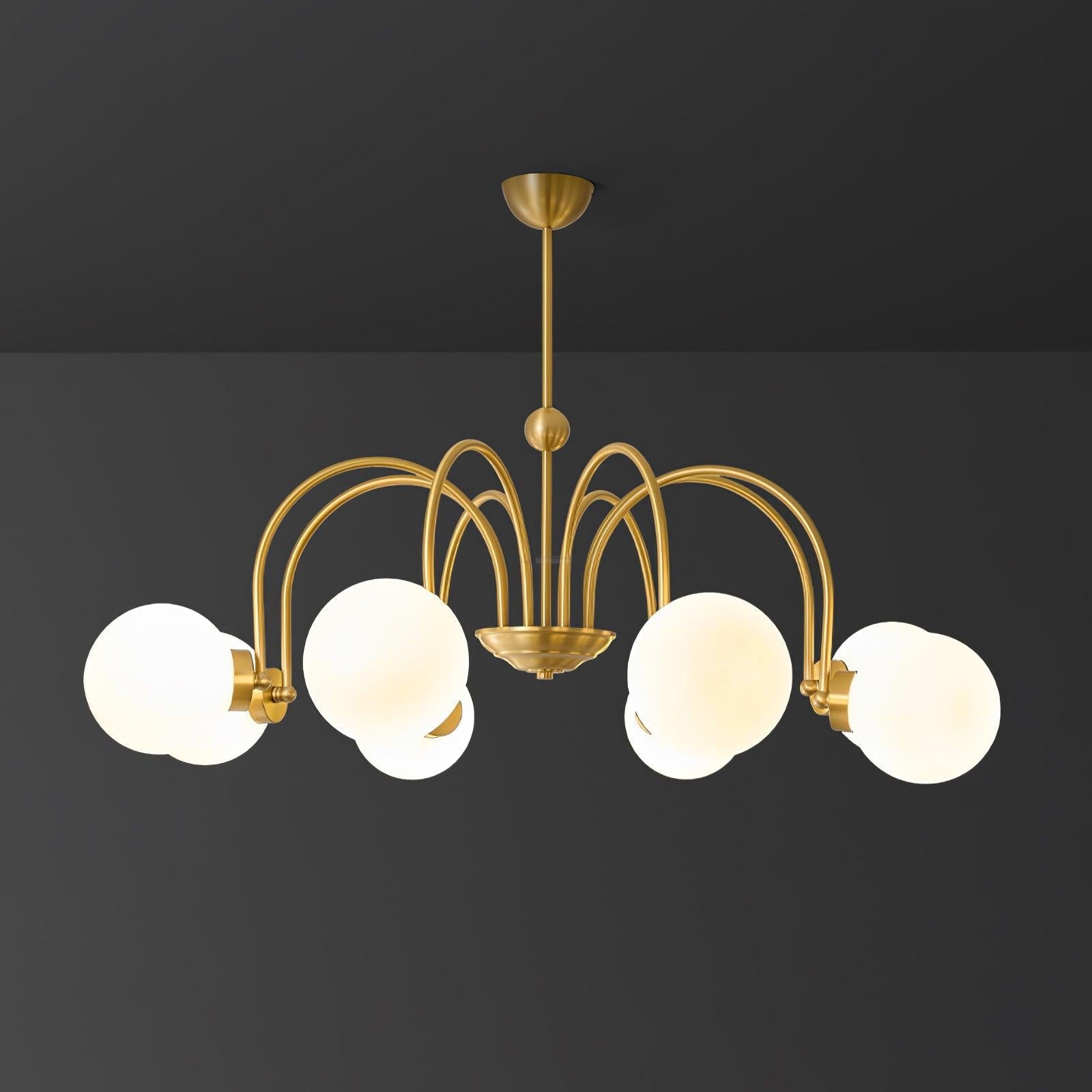 Yisu Brass Chandelier with 3/6/8 heads - Bend, Marshmallow Chandelier-1-Luxehomezone