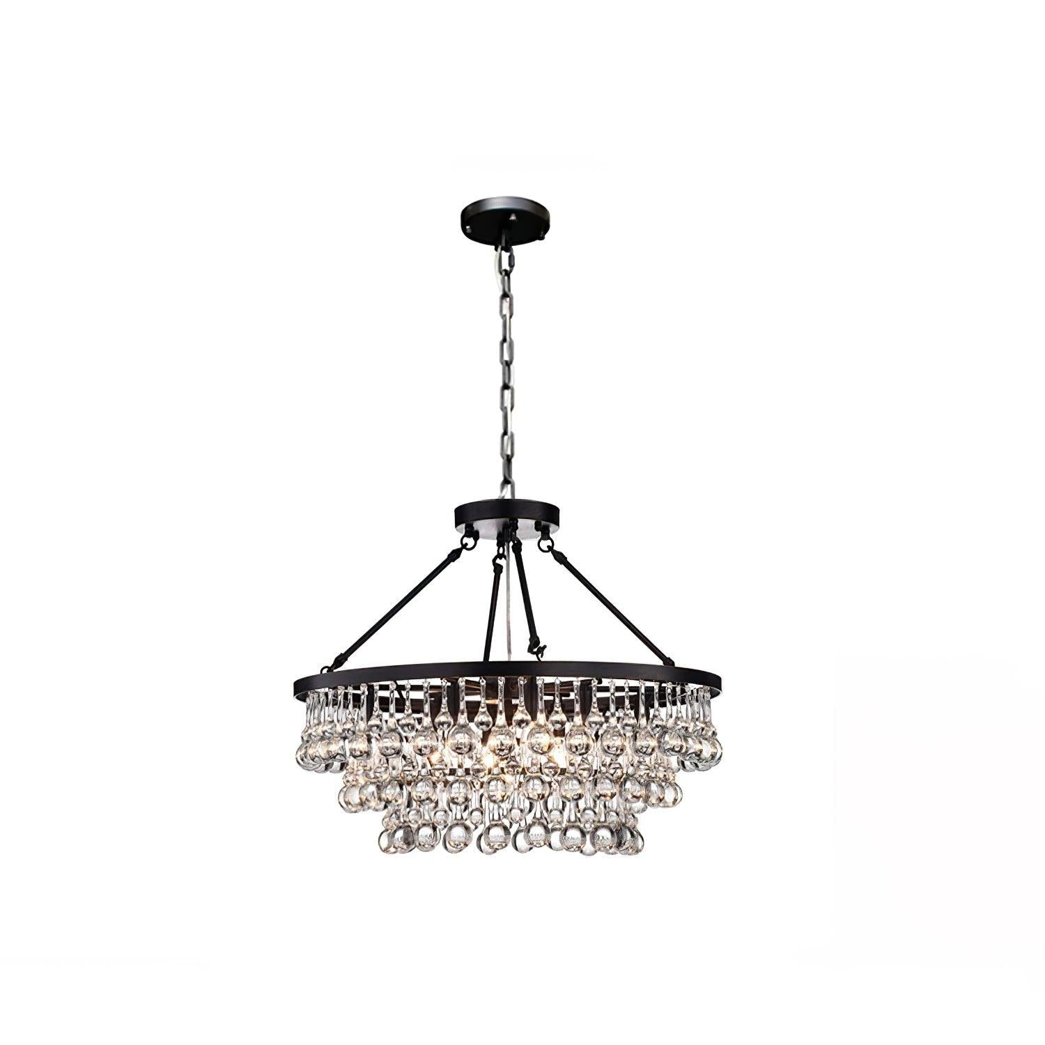 Unique Tiered Crystal Chandelier Φ 15.7″ - Crystals-1-Luxehomezone