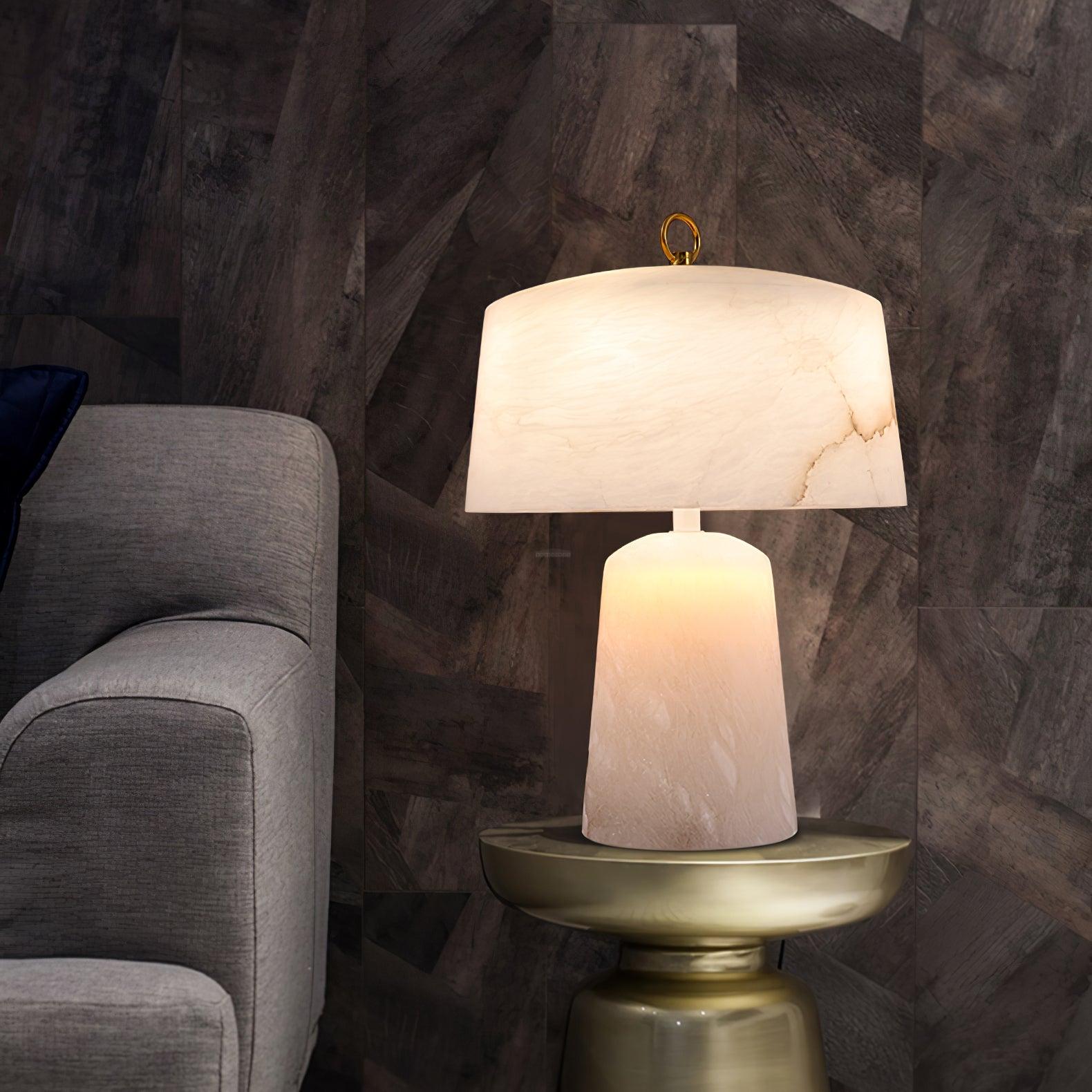 Aogashima Table Lamp  ∅ 11.8″ - Alabaster-1-Luxehomezone