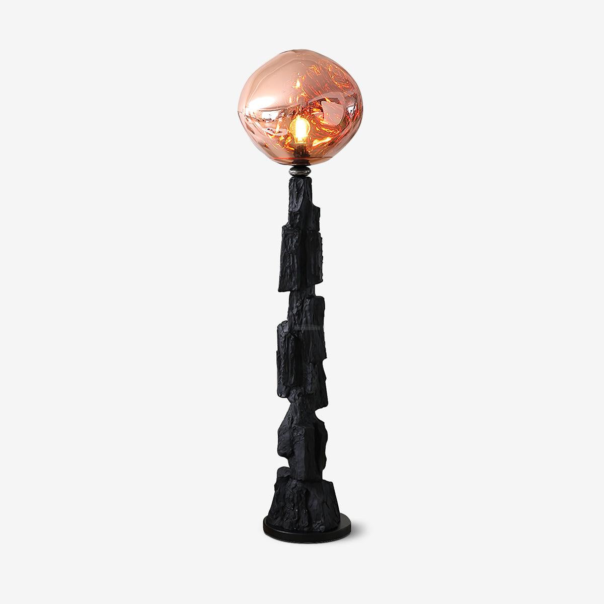 Lava Floor Lamp with Charcoal Color - Black  & Rose gold, Lava-1-Luxehomezone