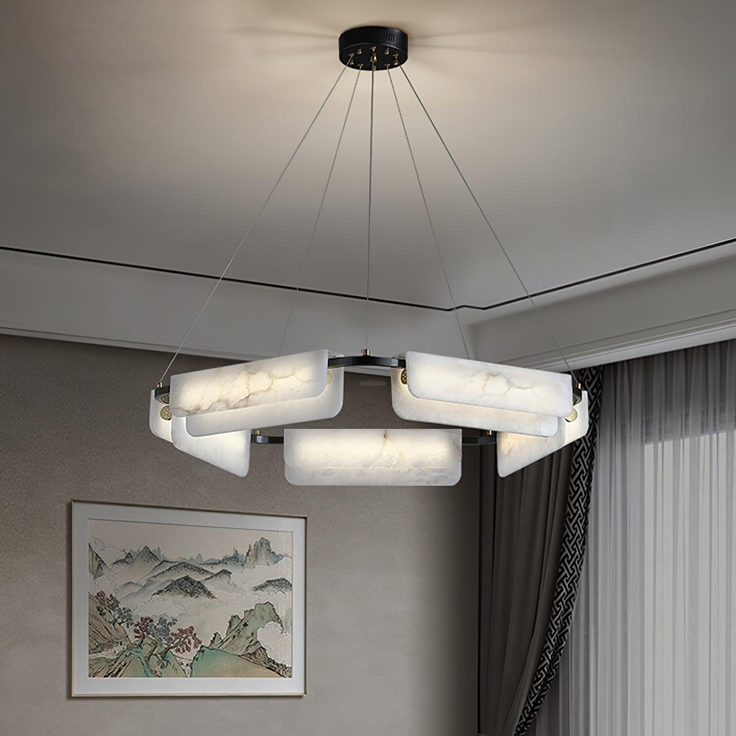 Delia Alabaster Chandelier - Alabaster, Alabaster Chandelier-1-Luxehomezone