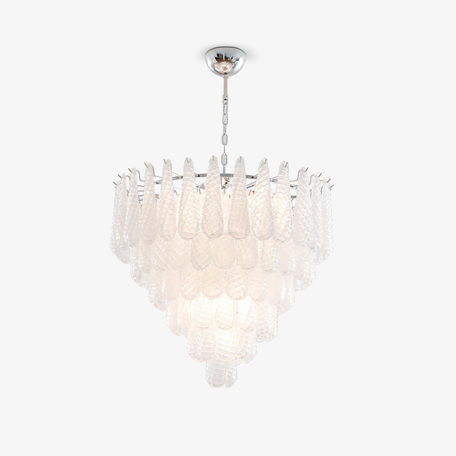 Grid Glass Style Waterfall Chandelier - Cylinder-1-Luxehomezone