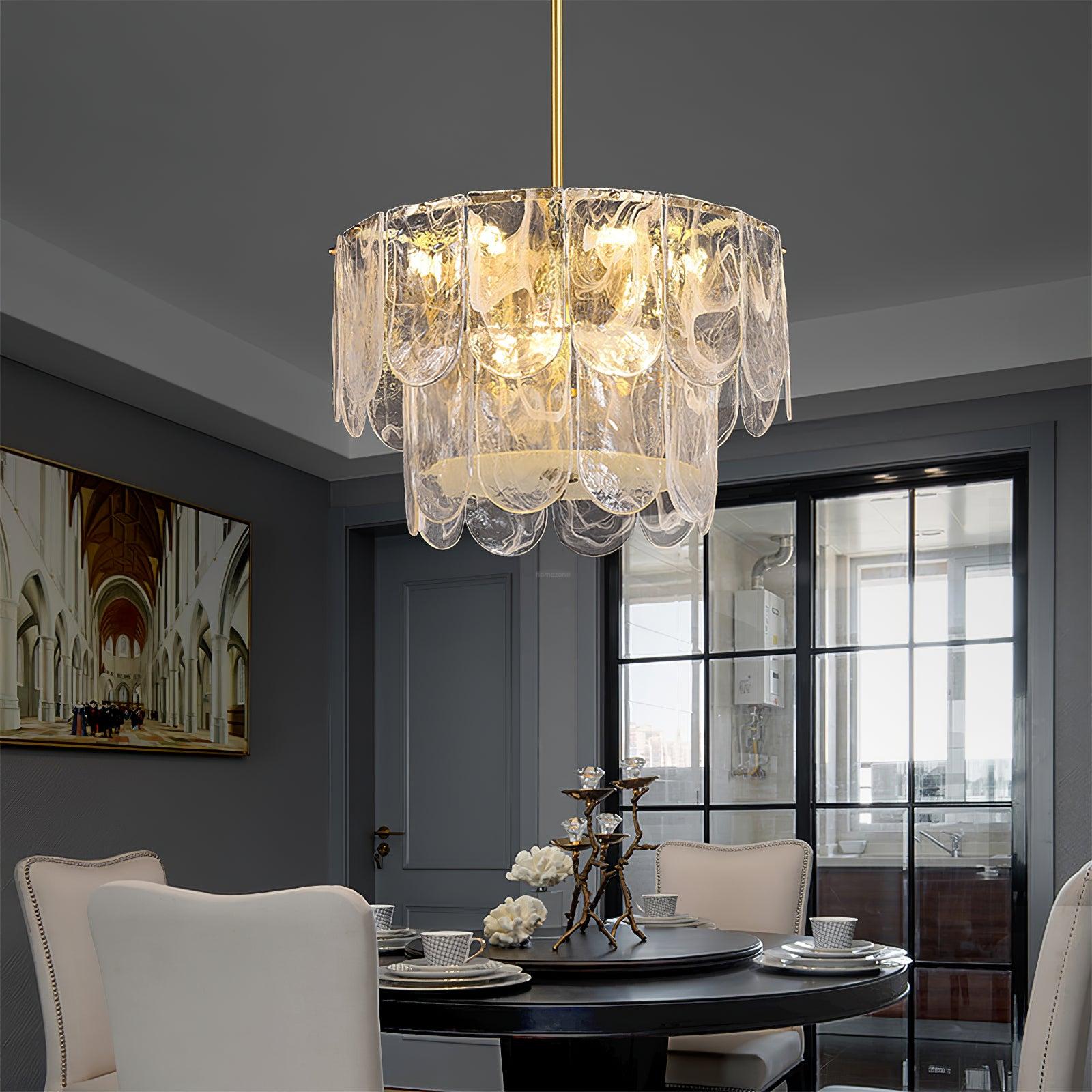 Traditional Classic Metal Glass Chandelier ∅ 15.7″ - Luxehomezone