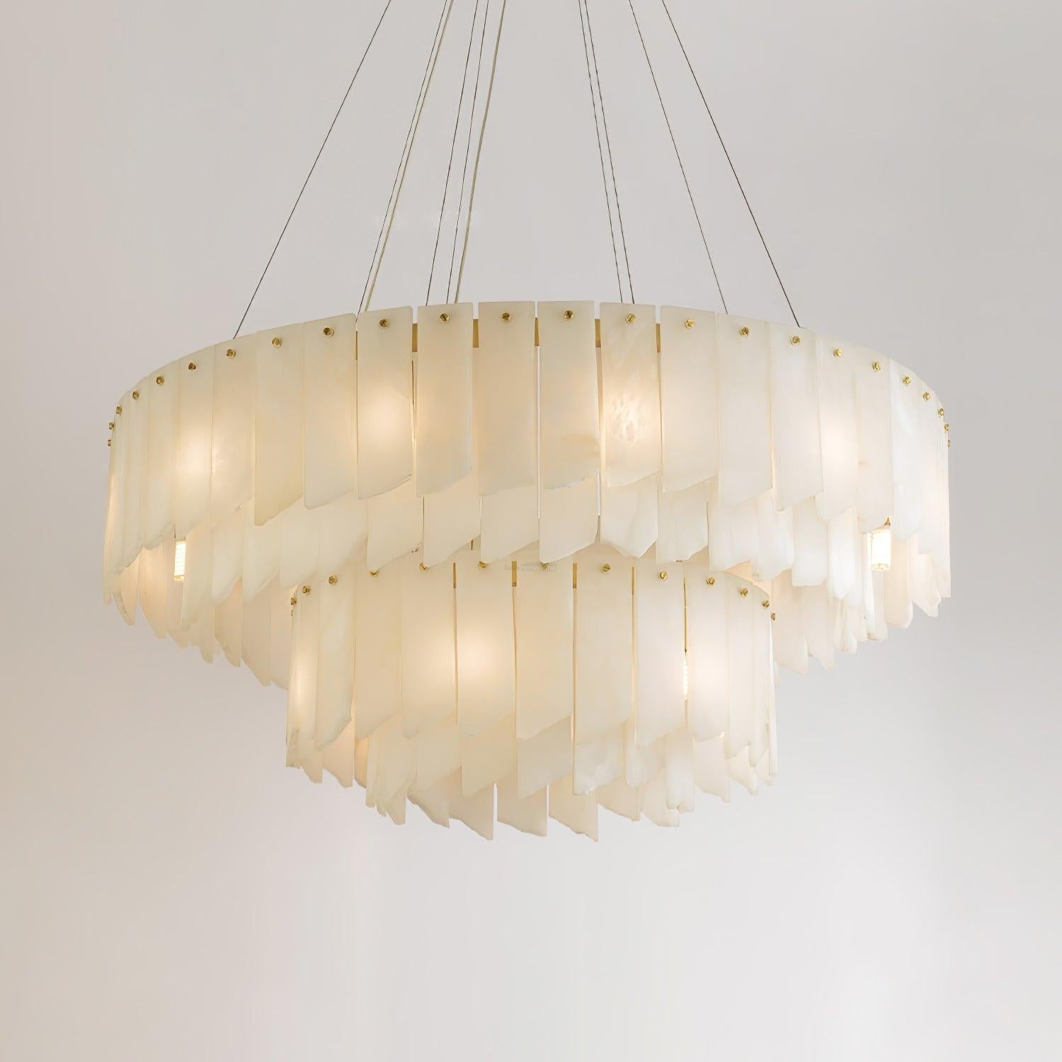 Alabaster Cascade Tiered Chandelier - Alabaster, Alabaster Chandelier-1-Luxehomezone
