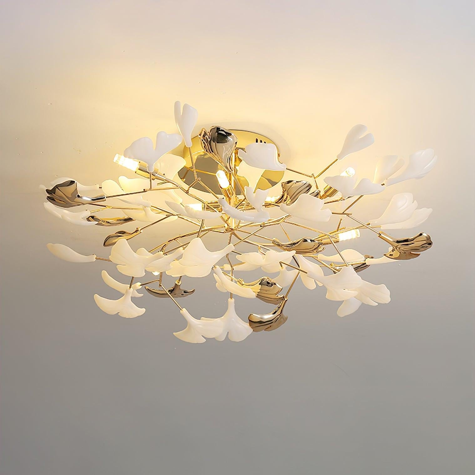 Gingko Rotating Style Ceiling Lamp - Gingko, Gingko Chandelier, Semi Flush Mounts-1-Luxehomezone