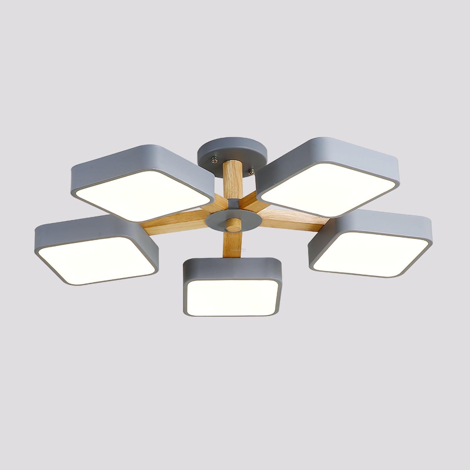 Modern Multi Stem Chandelier with 5/6/8 heads - Wood-1-Luxehomezone