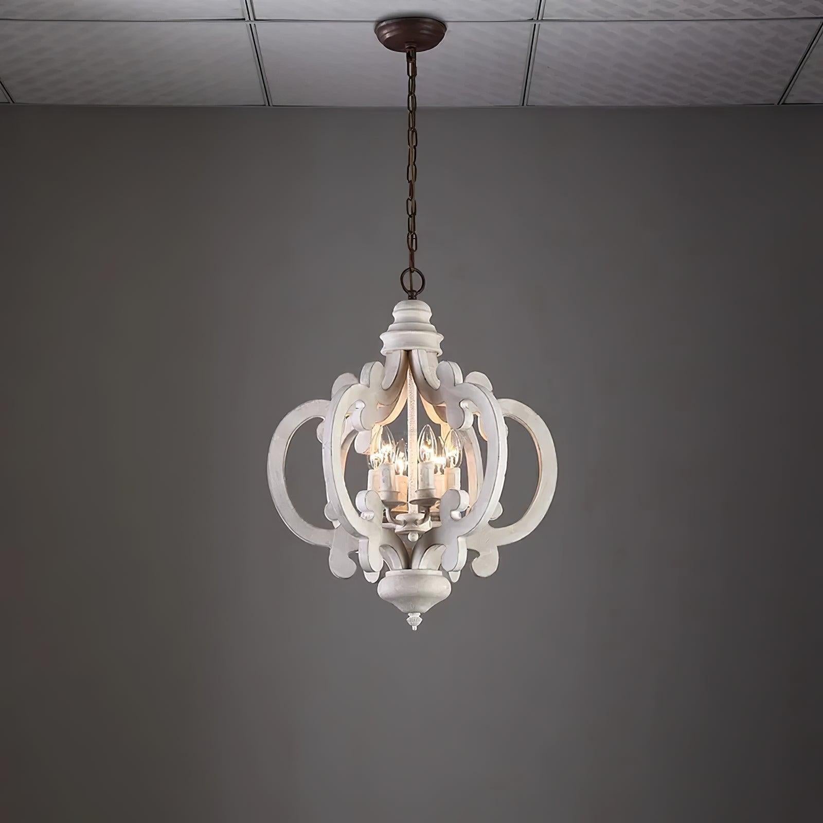 Antique White Style Chandelier Φ 19.7″ - Genteel, Optimized-1-Luxehomezone