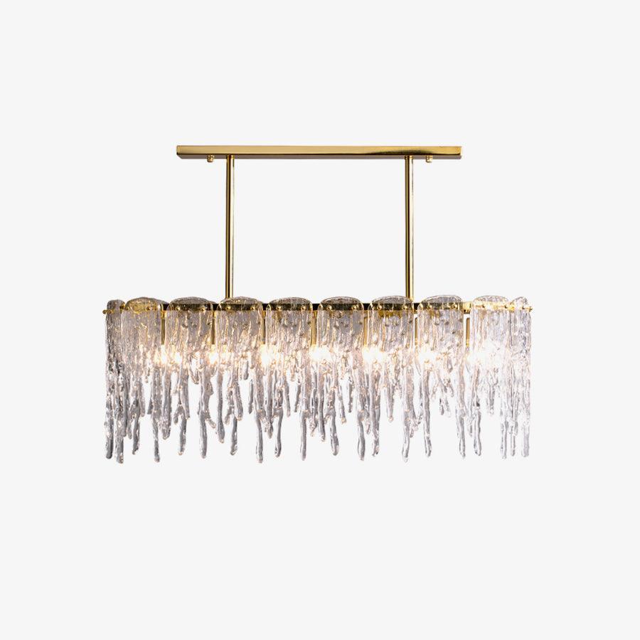 Rectangular Icicle Glass Chandelier L 34.2″ - Crystals-1-Luxehomezone