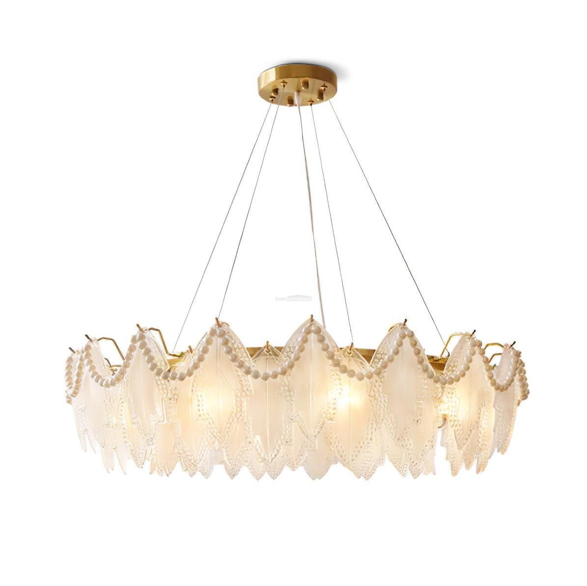 Maple Leaf Type Glass Chandelier - Cylinder-1-Luxehomezone