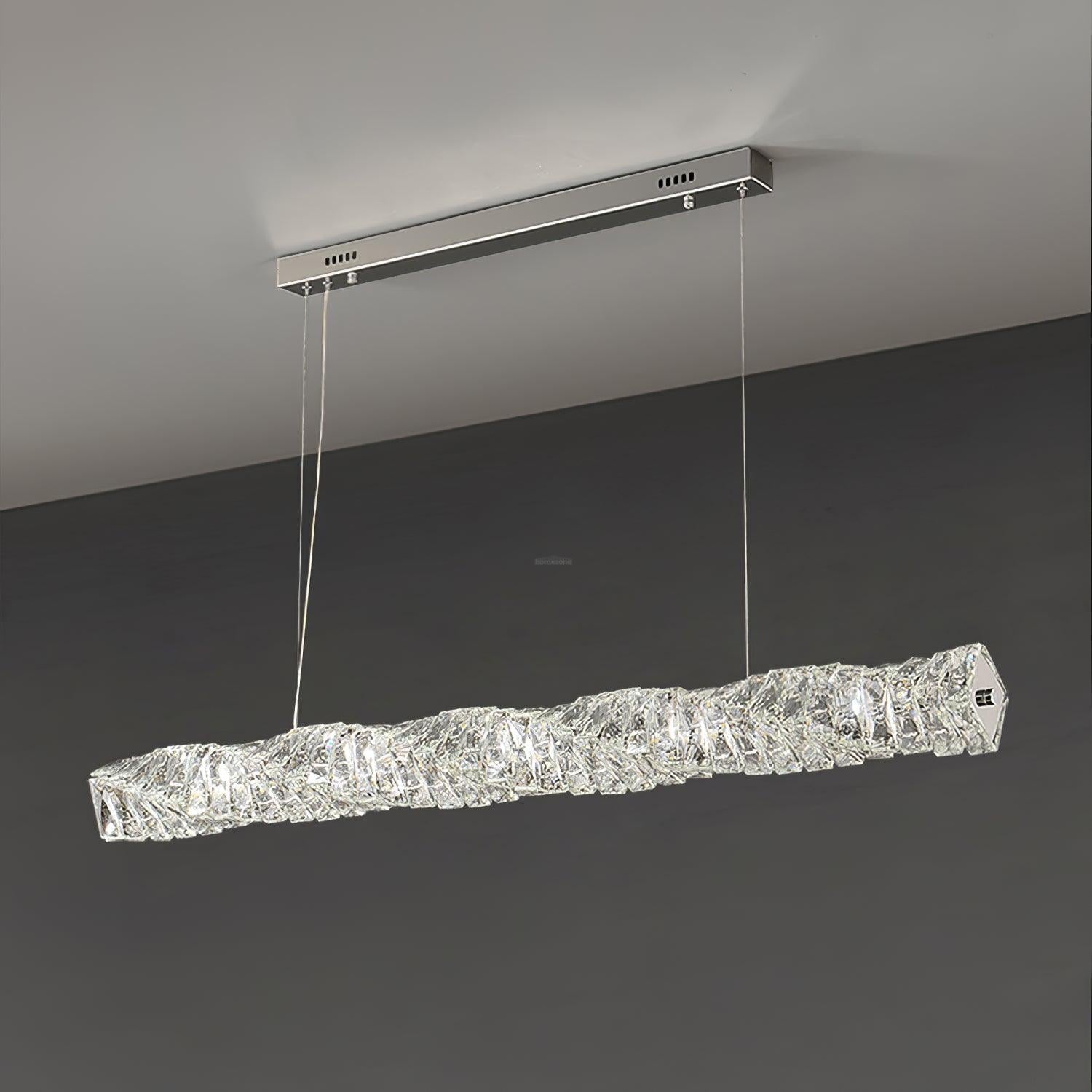 Long Crystal  Linear Pendant Light - Bar-1-Luxehomezone