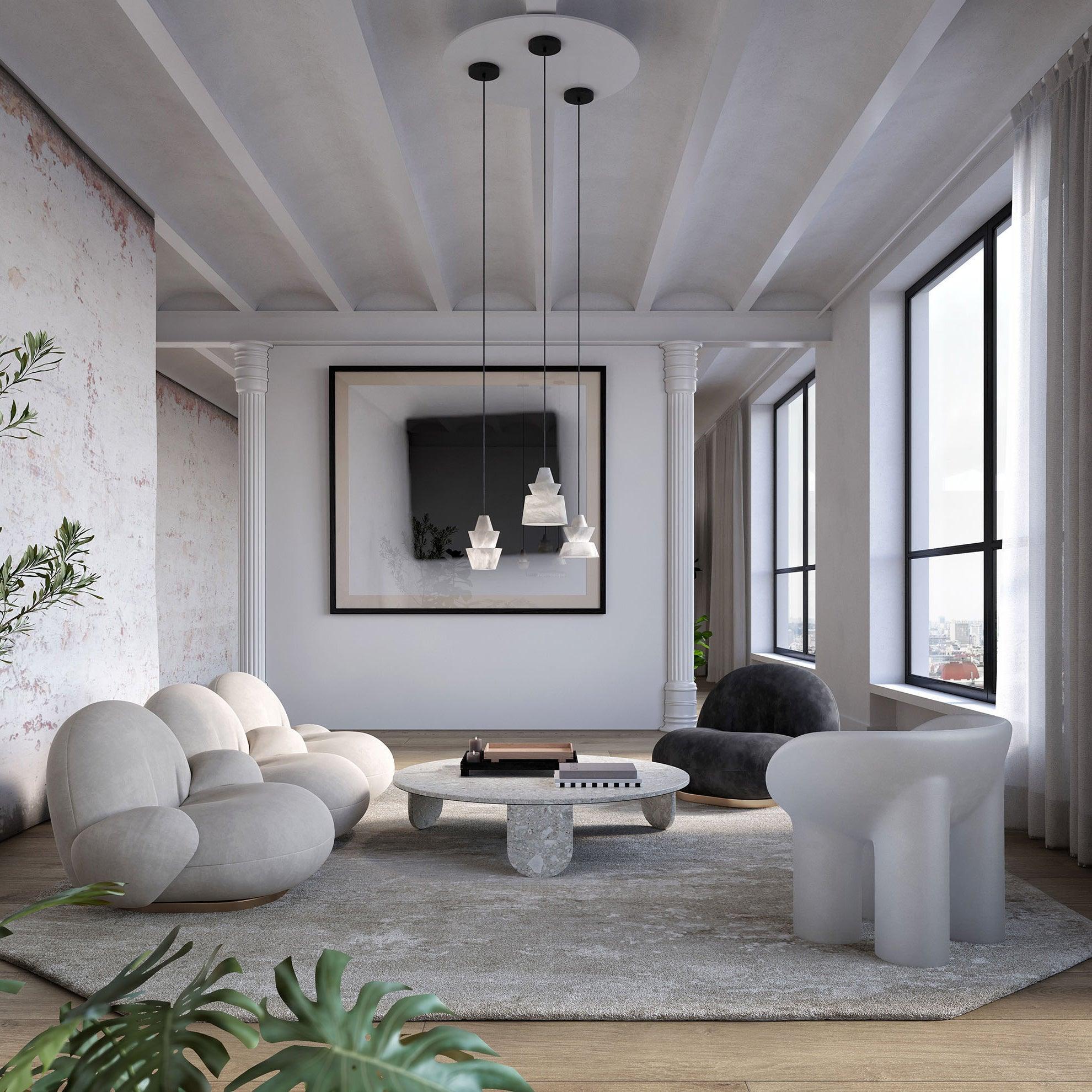 LAB S18 Pendant Alabaster Light - Alabaster, Alabaster Pendant-1-Luxehomezone