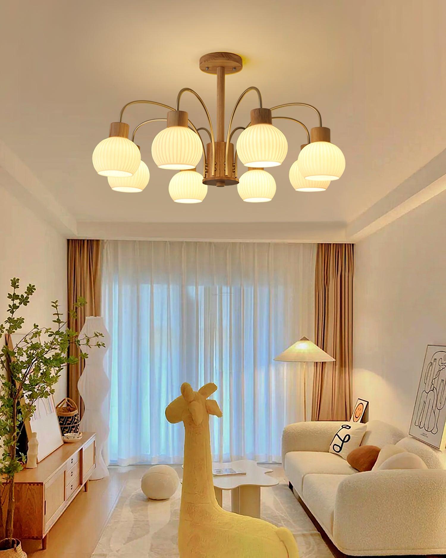 Donnelly Wooden Chandelier with6/8 heads - Luxehomezone