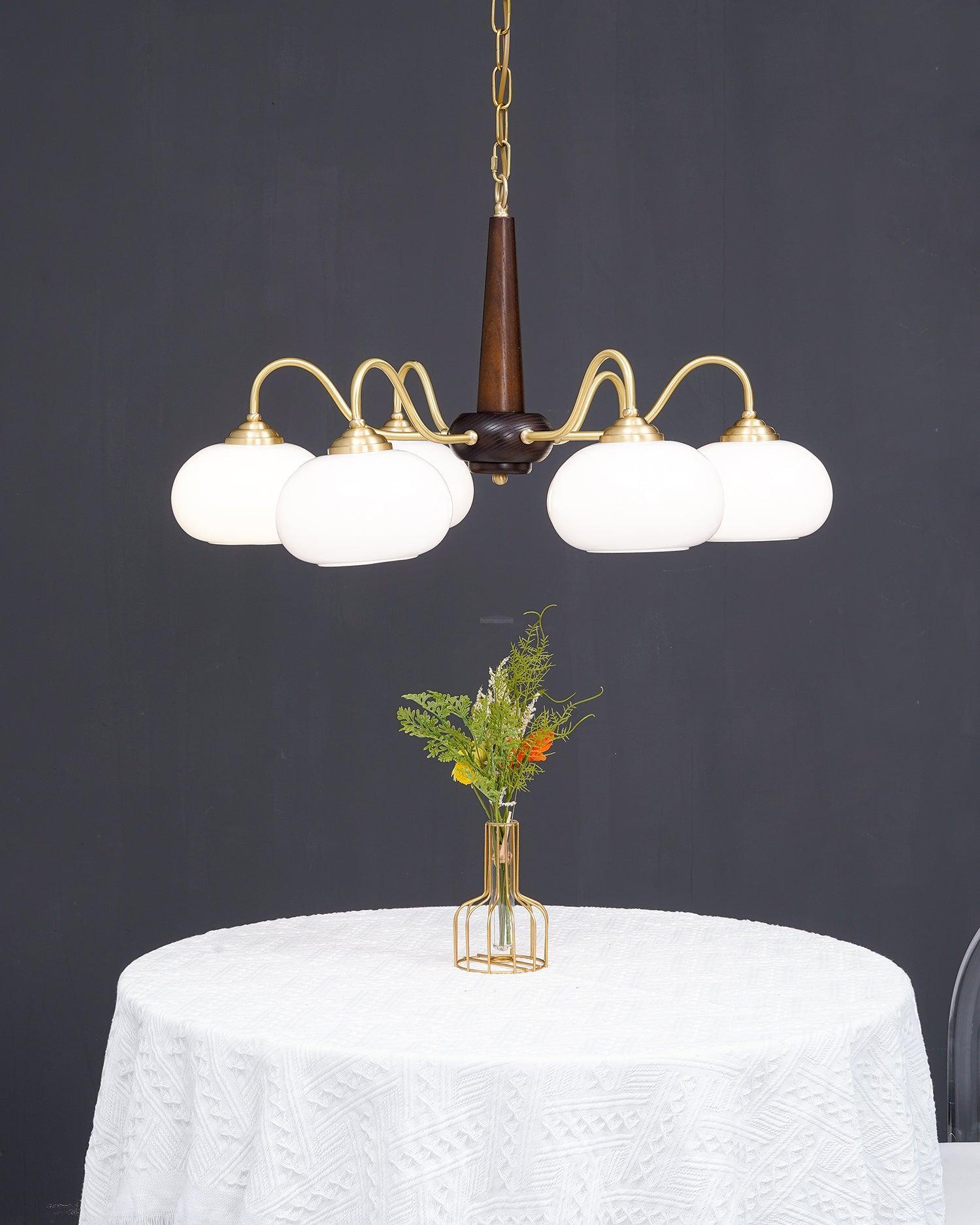 Persimmon Chandelier with 3/4/6 heads - Glass Chandelier, Persimmon-1-Luxehomezone