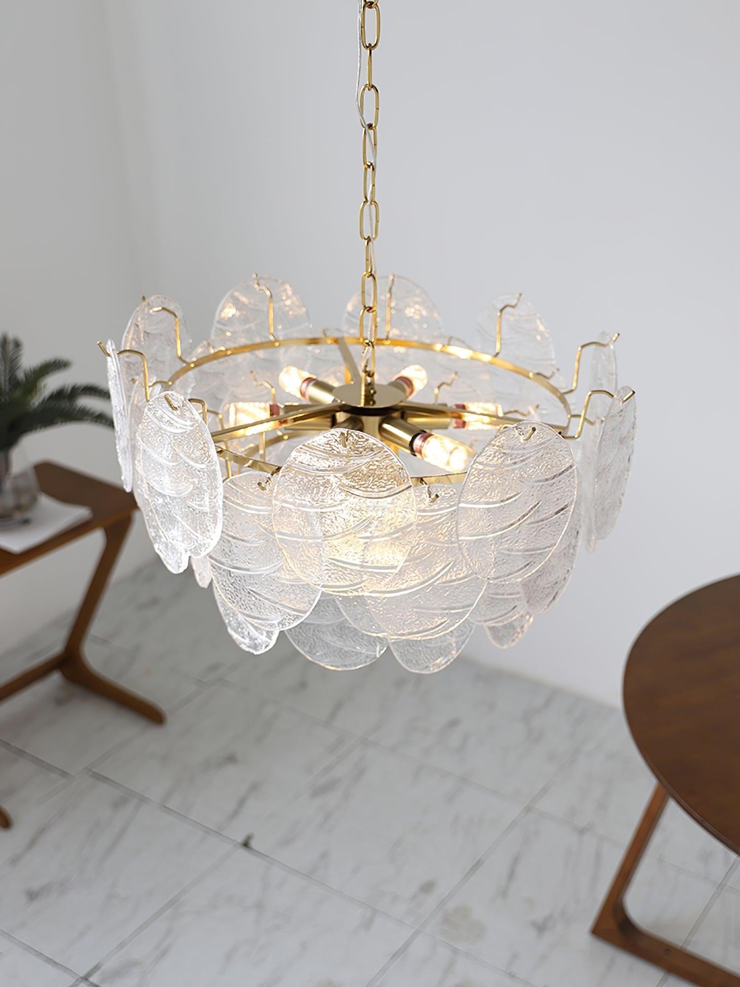Glass Disc Chandelier with 4/6/9/12 heads - Cylinder-1-Luxehomezone