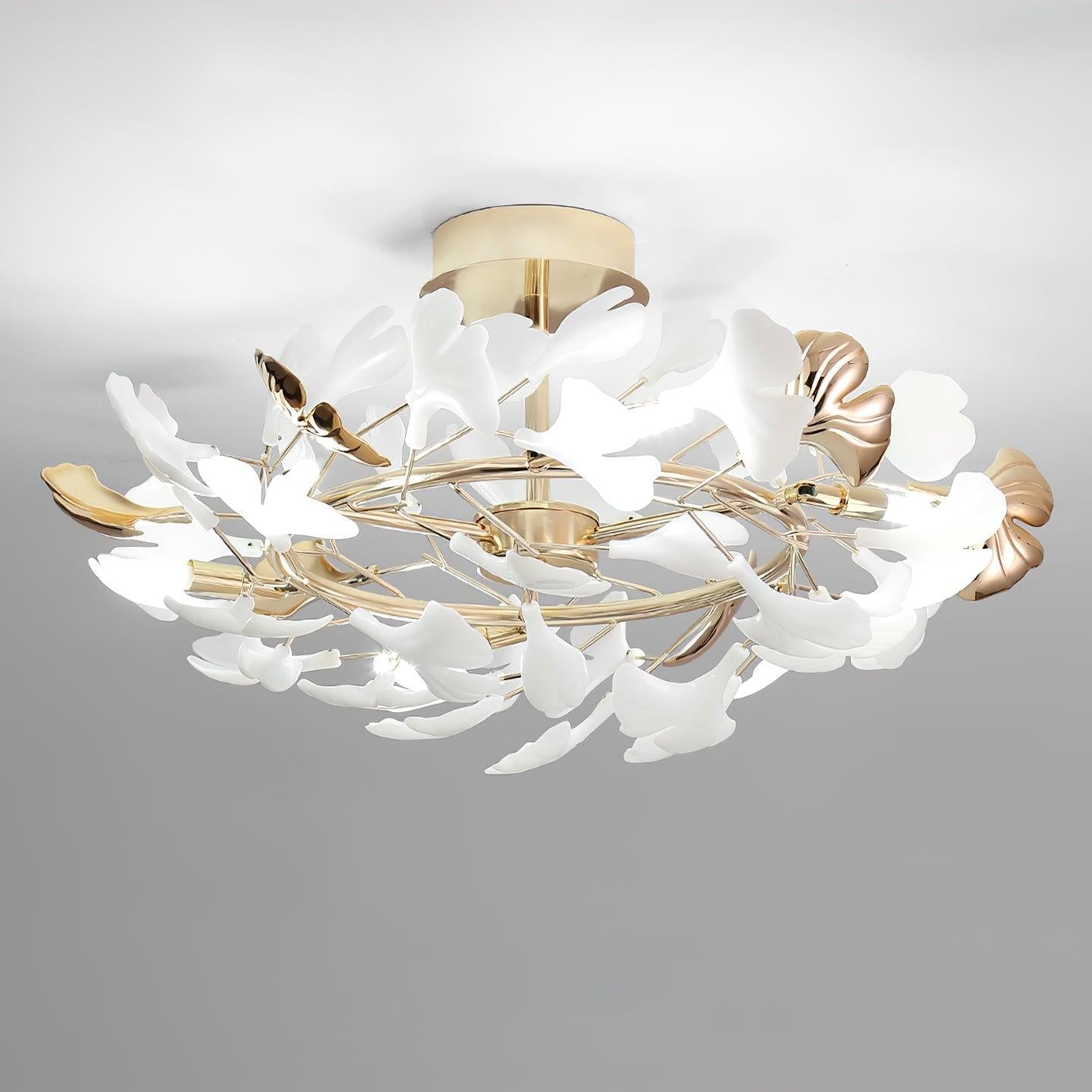 Gingko Rotating Style Ceiling Lamp - Gingko, Gingko Chandelier, Semi Flush Mounts-1-Luxehomezone