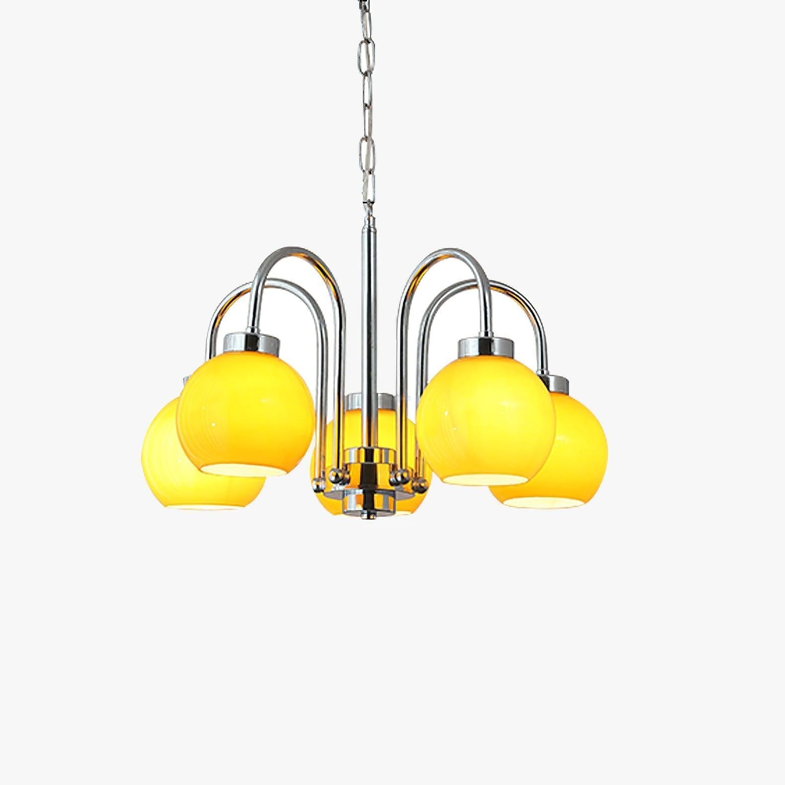Loa Chandeliers with 3/4/5 heads - Glass Chandelier, Persimmon-1-Luxehomezone