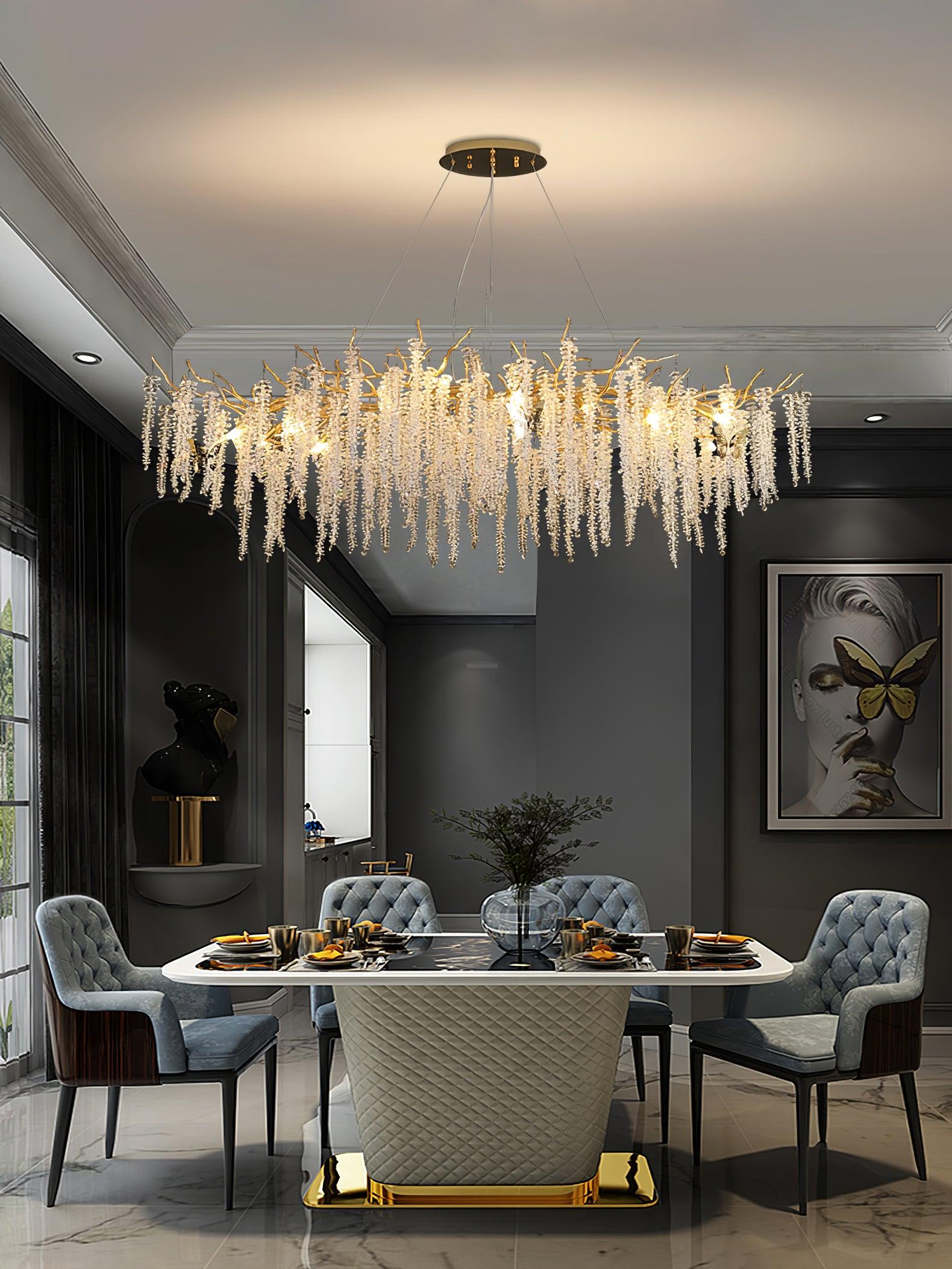 Wisteria Flower Style Crystal Chandelier For Living Room - Luxehomezone