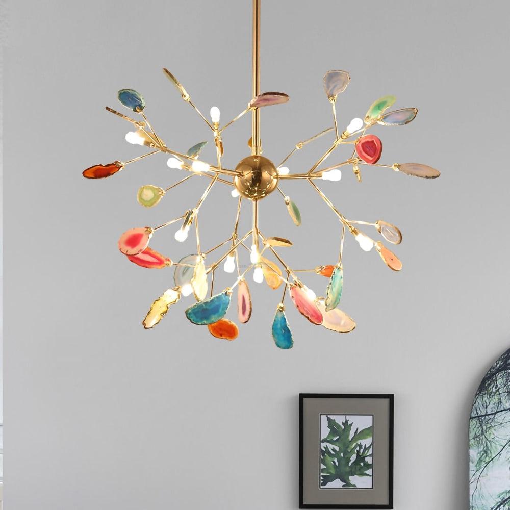 Agate Flake Chandelier with 4/12/16/20 heads - Branch-1-Luxehomezone