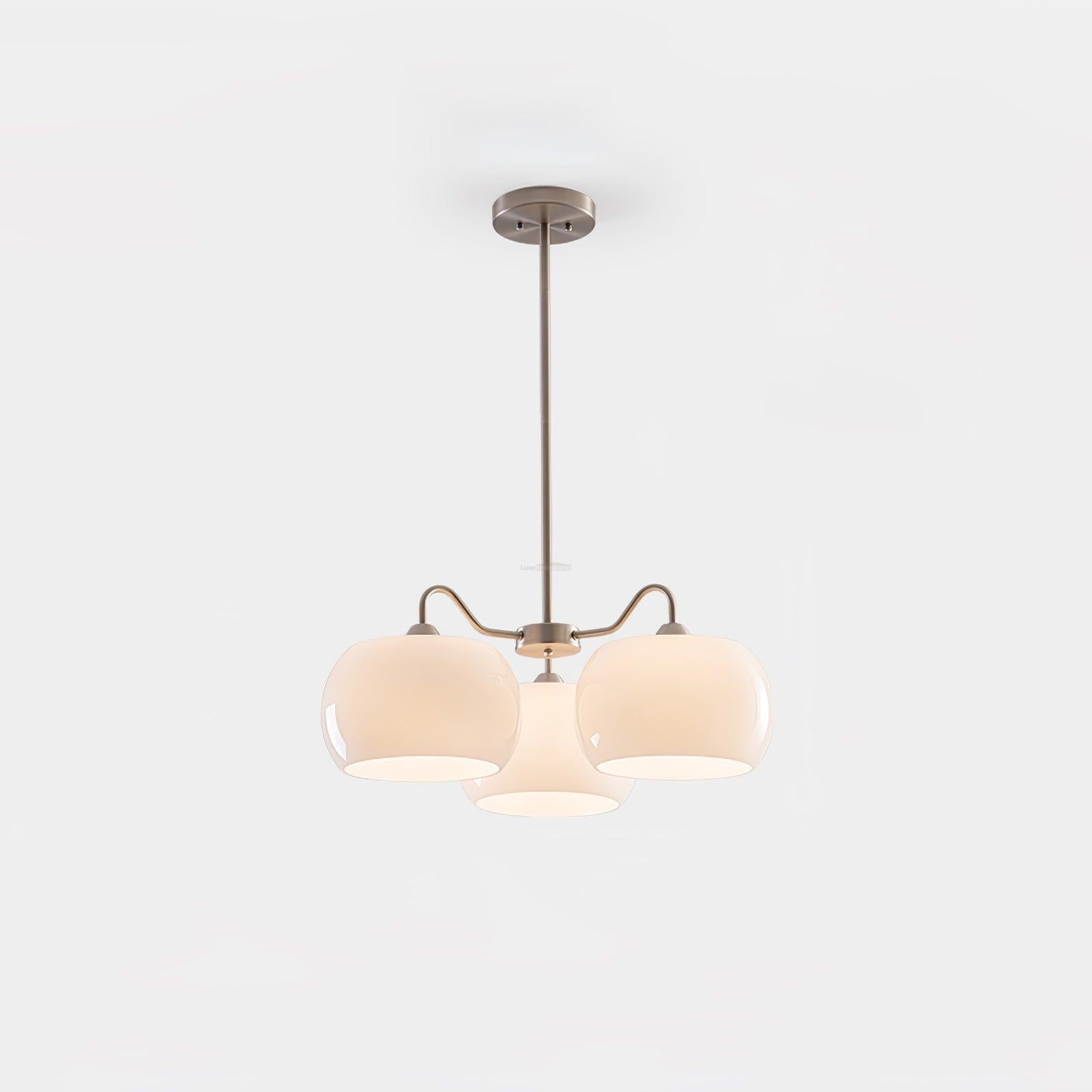 Nickel Glass Persimmon Chandelier with 3/5 heads - Glass Chandelier, Optimized, Persimmon-1-Luxehomezone