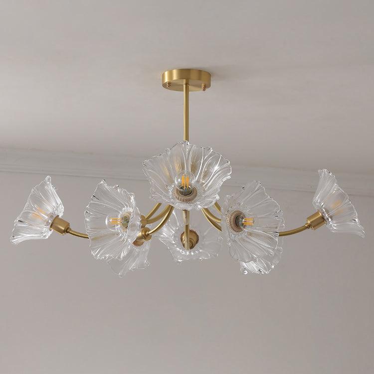 Kalin Flower Glass Chandelier with 3/5/8 heads - Luxehomezone