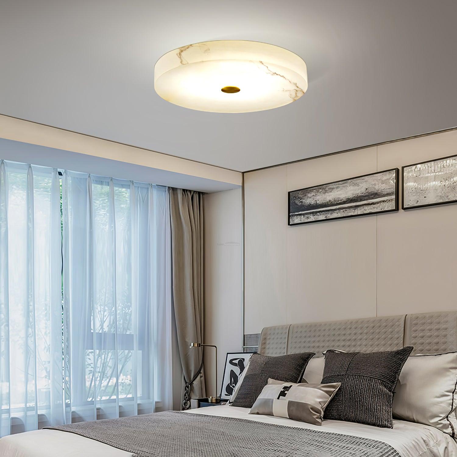 Sophie Alabaster Ceiling Light - Alabaster, Flush Mounts-1-Luxehomezone