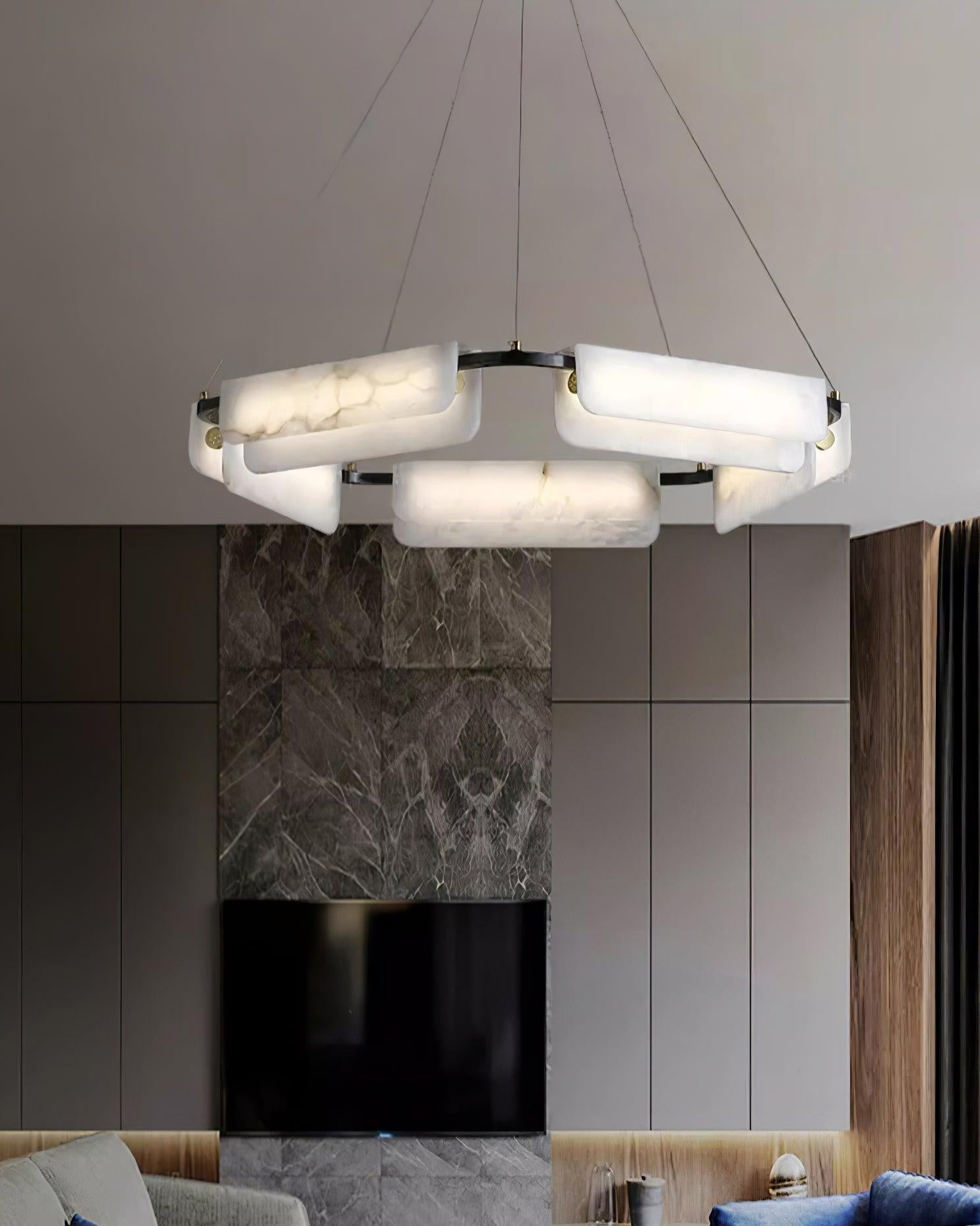 Delia Alabaster Chandelier - Alabaster, Alabaster Chandelier-1-Luxehomezone