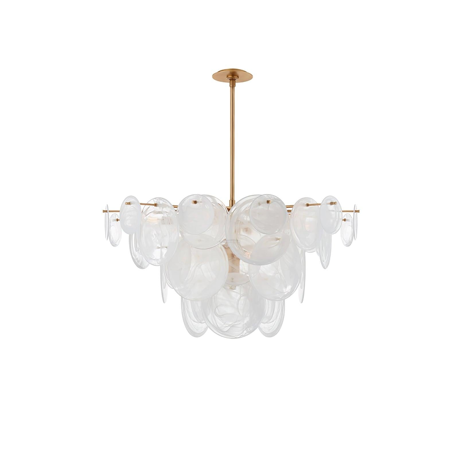 Brass Discs Cascading Round Chandelier - Cylinder-1-Luxehomezone
