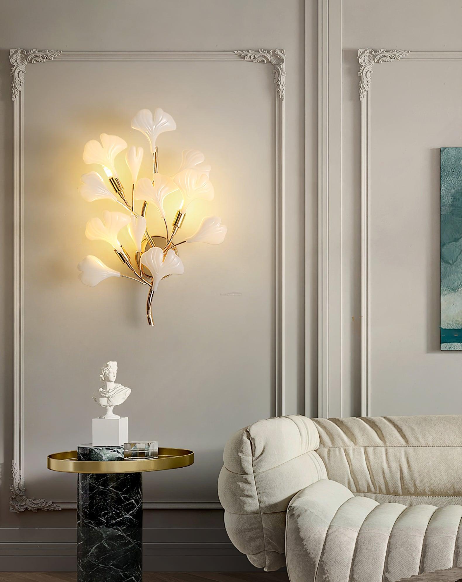 Gingko Wall Lamp with Leaves - Luxehomezone
