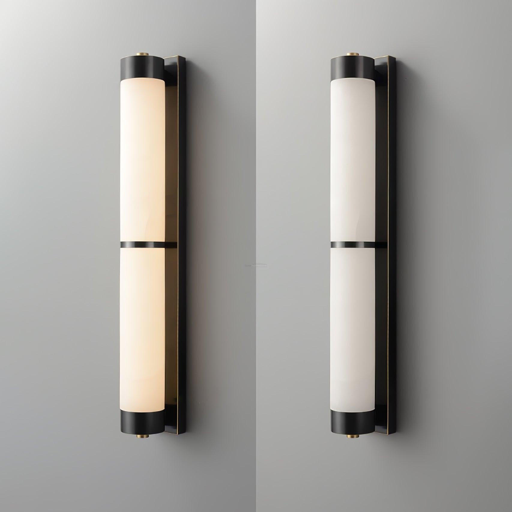 Cylindra Alabaster Brass Wall Sconce - Alabaster, Alabaster Wall Lamp-1-Luxehomezone