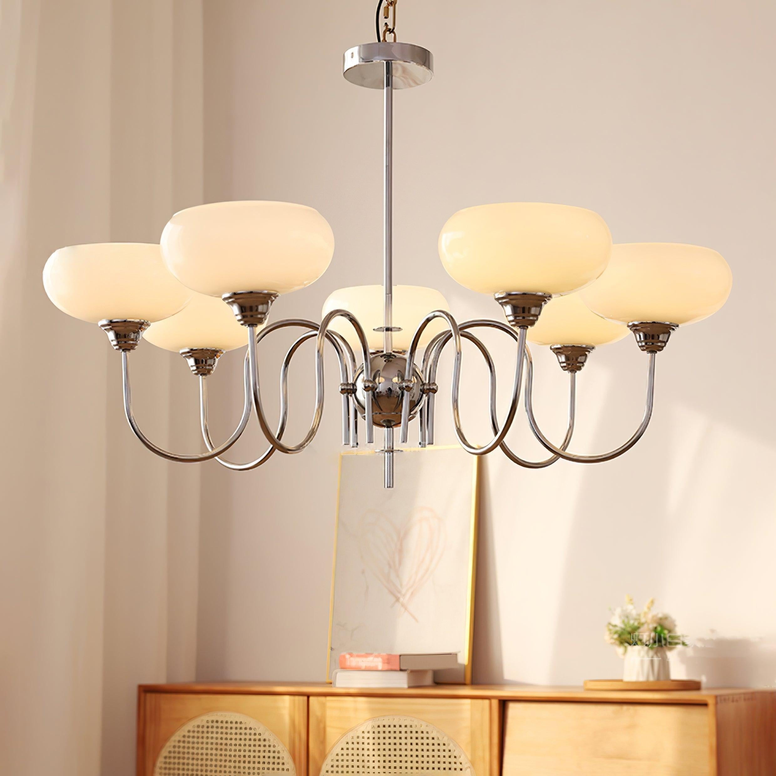 Creamy Persimmon Chandelier - Glass Chandelier, Persimmon-1-Luxehomezone