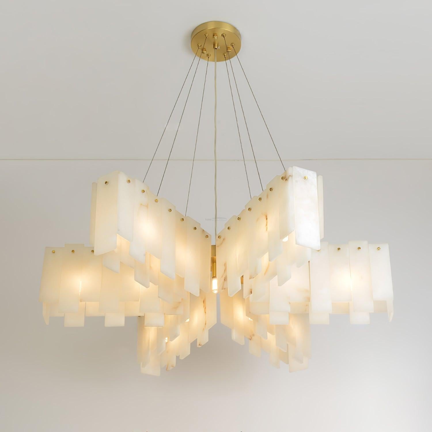 Alabaster Cascade Tiered Chandelier - Alabaster, Alabaster Chandelier-1-Luxehomezone