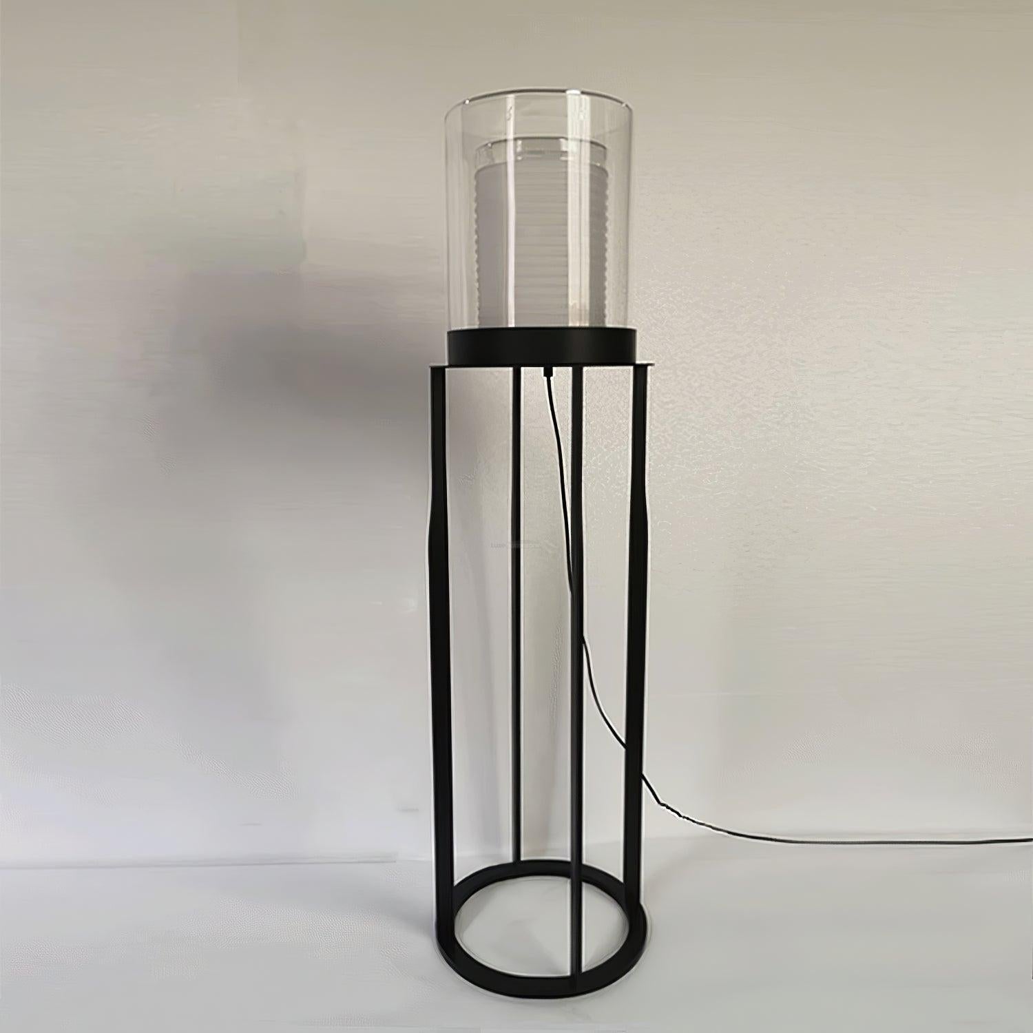 Dual Cylinder Glass Floor Lamp ∅ 12.6″ - Luxehomezone