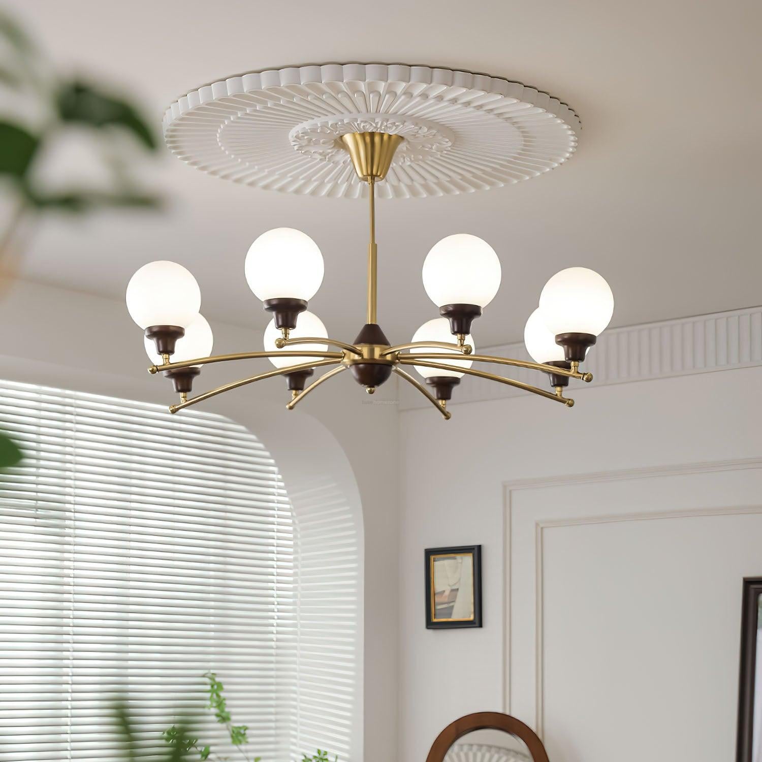 Walnut Glass Ball Chandelier ∅ 21.6″