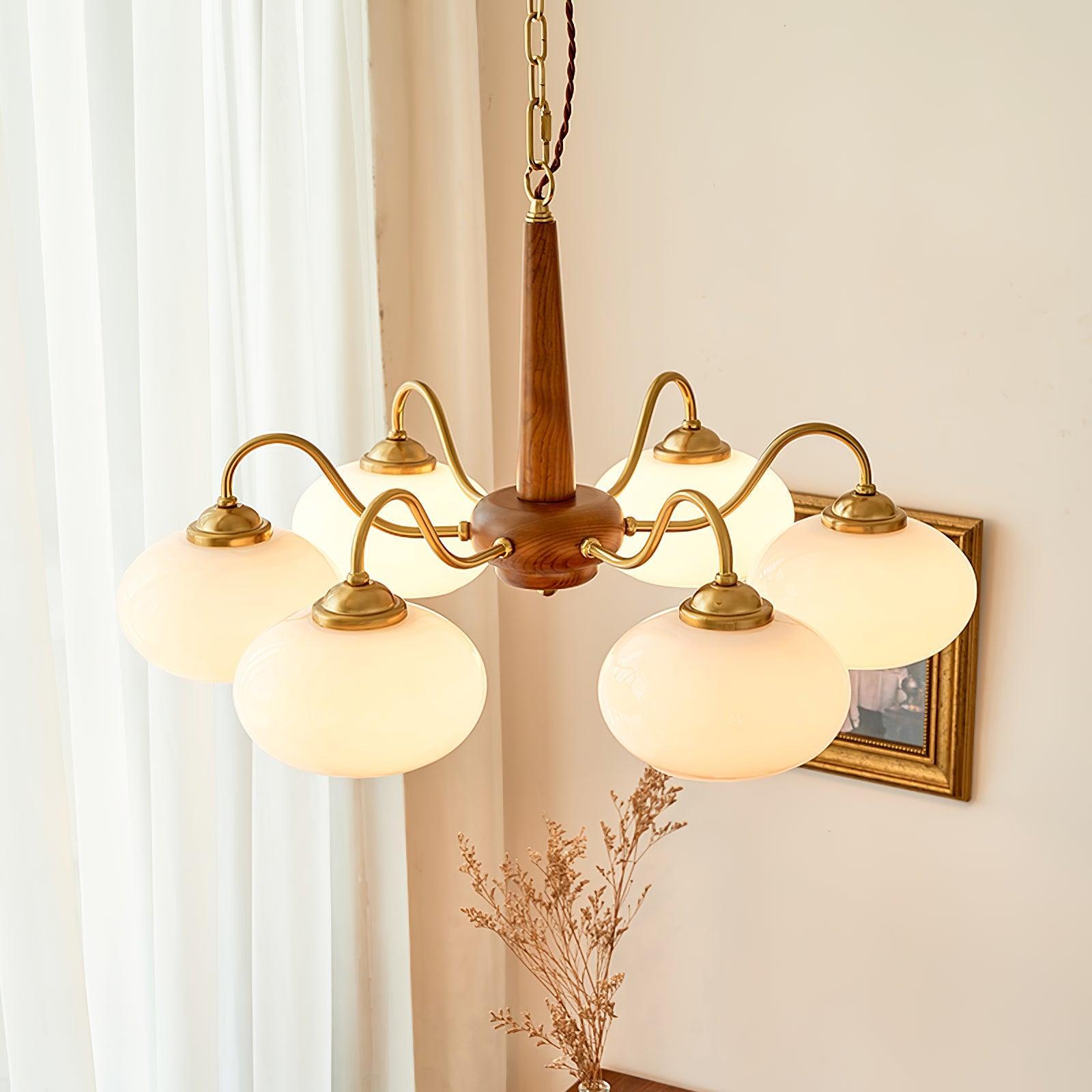 Persimmon Chandelier with 3/4/6 heads - Glass Chandelier, Persimmon-1-Luxehomezone