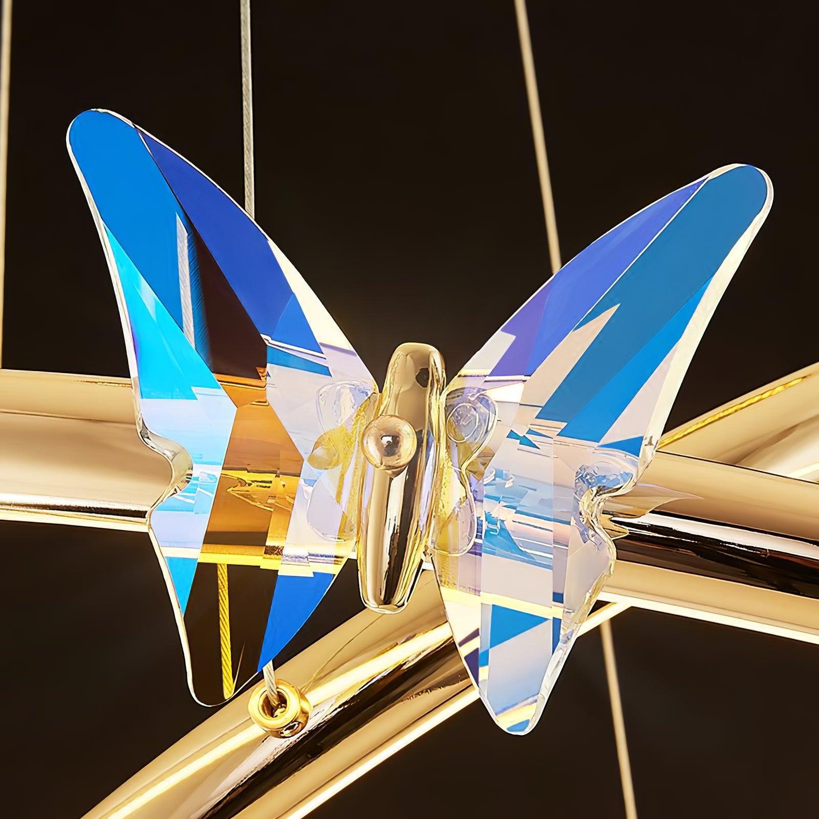 Blue Butterfly Round Chandelier - Butterfly-1-Luxehomezone