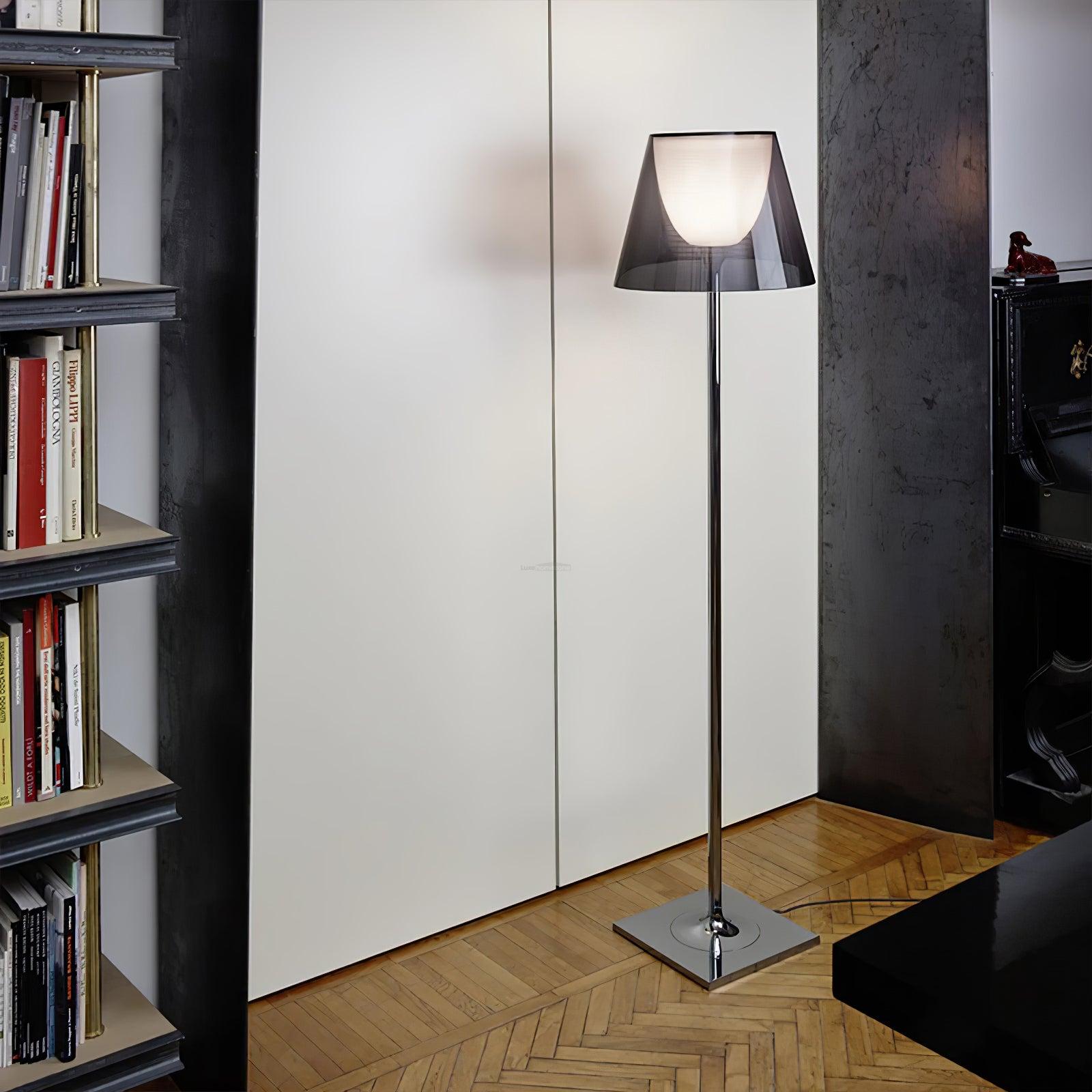 Chrome Prism Floor Lamp ∅ 15.7″ - Art Glass-1-Luxehomezone