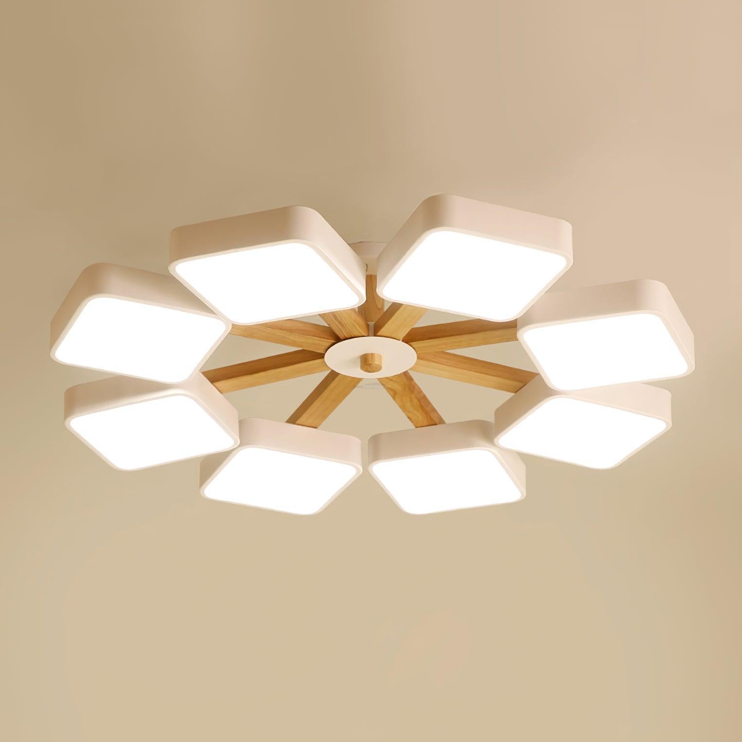 Modern Multi Stem Chandelier with 5/6/8 heads - Wood-1-Luxehomezone