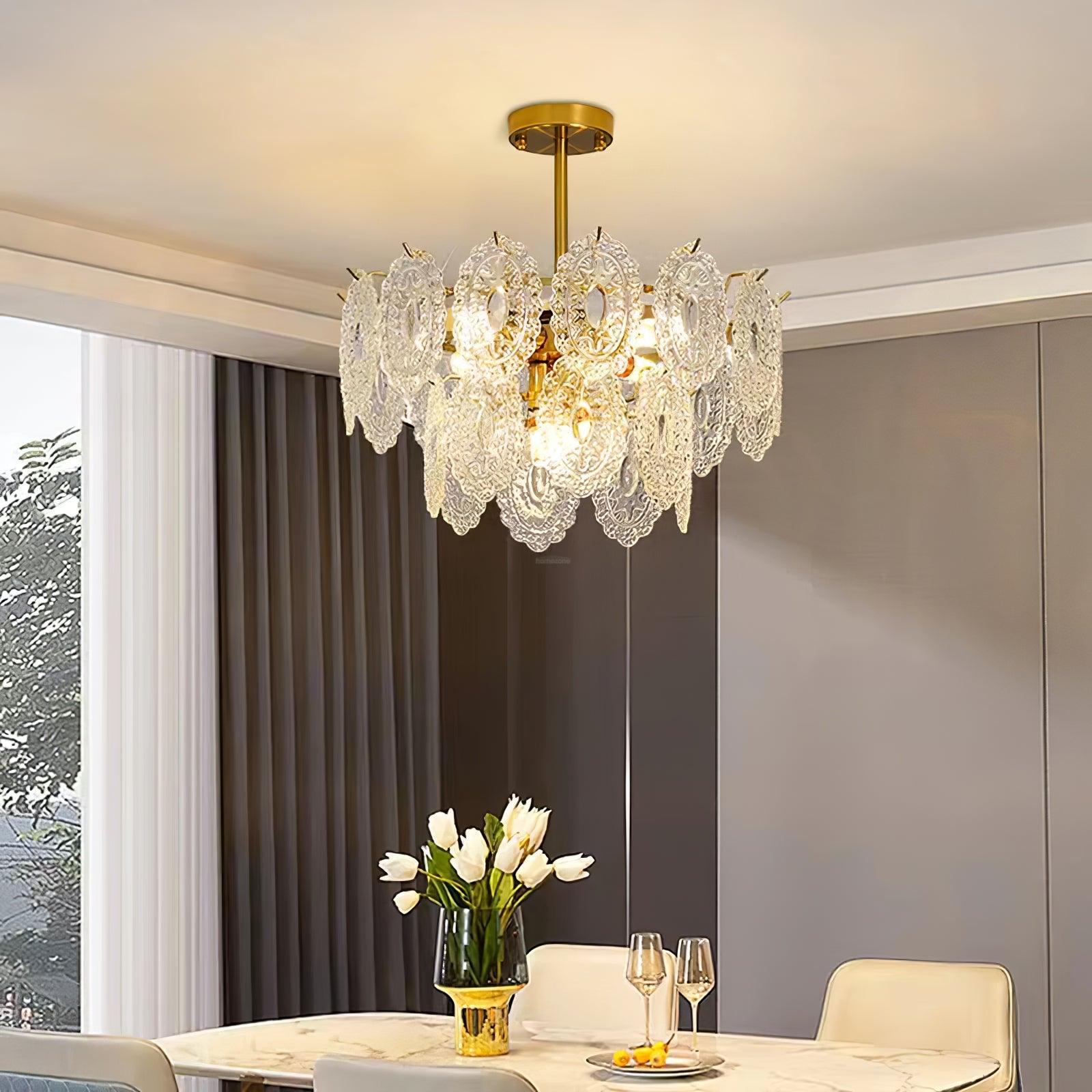 Wave Glass Style Chandelier - Cylinder-1-Luxehomezone