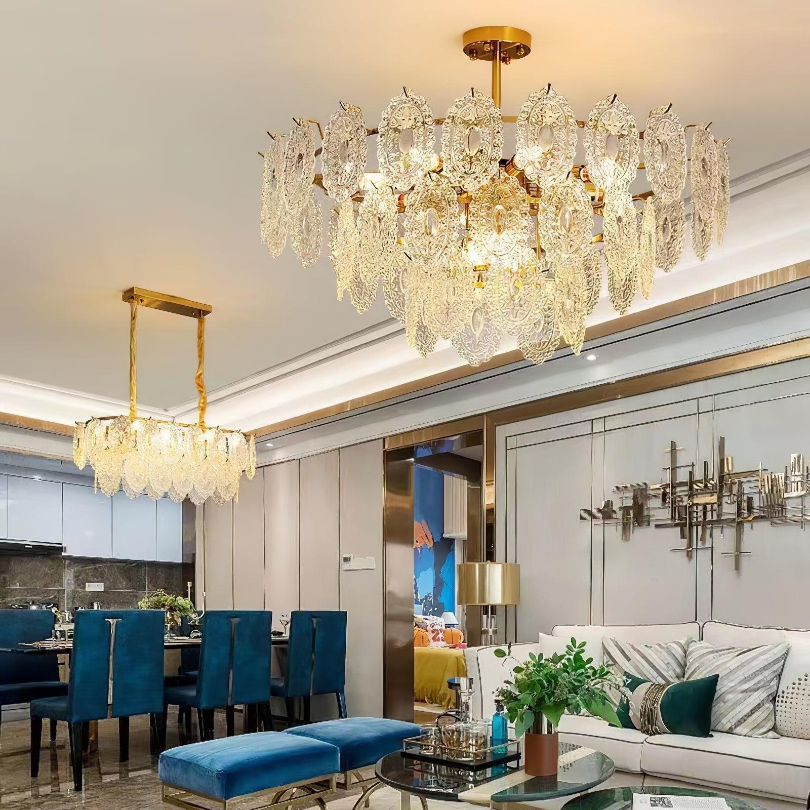 Wave Glass Style Chandelier - Cylinder-1-Luxehomezone